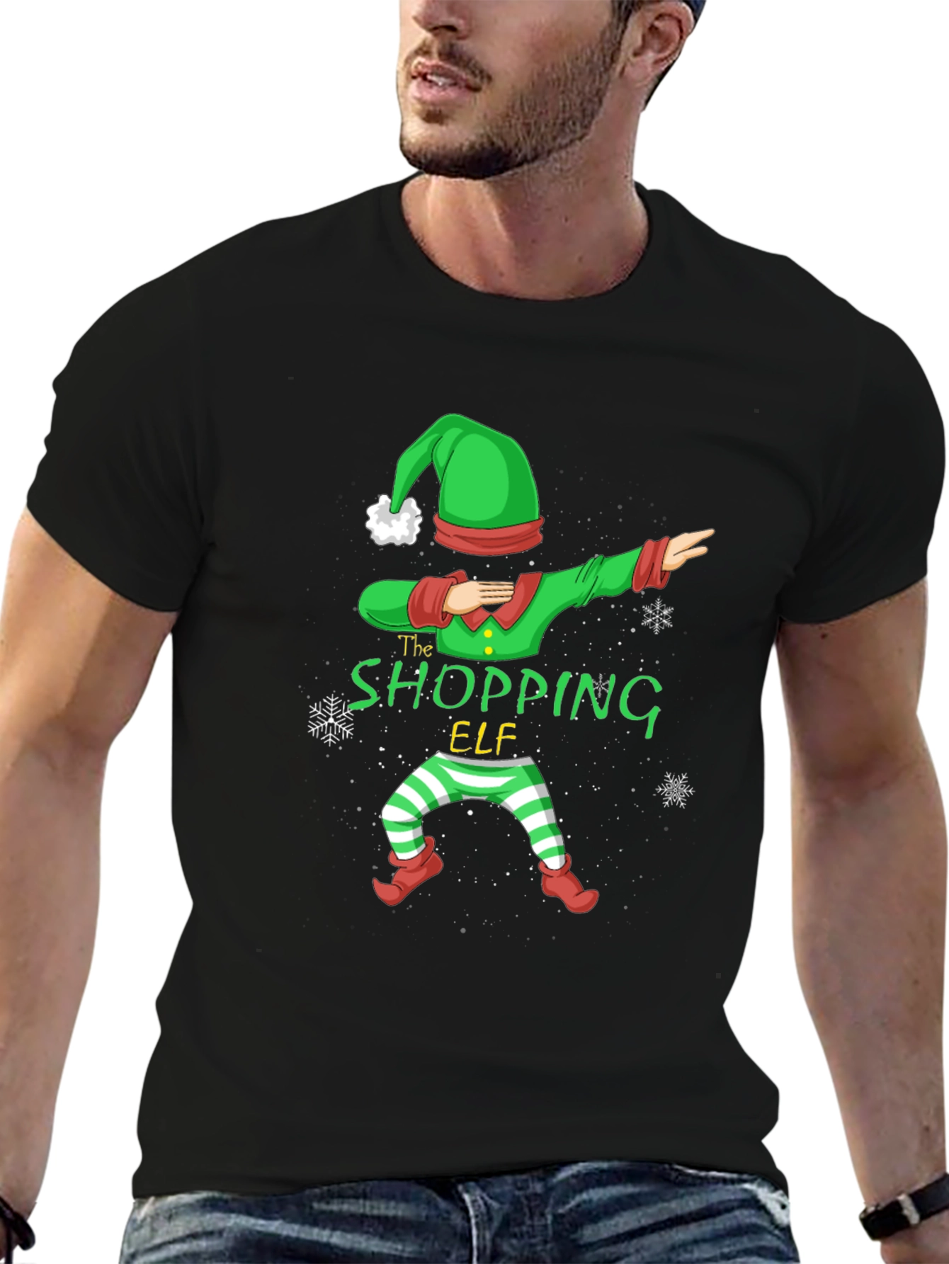 Shopping Elf Dabbing Christmas T-Shirt
