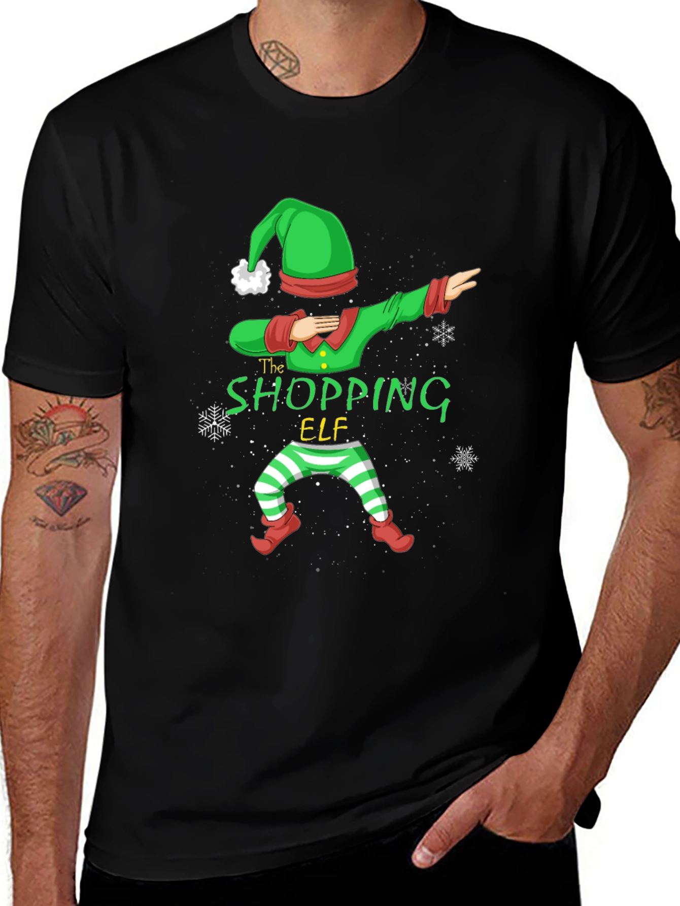 Shopping Elf Dabbing Christmas T-Shirt