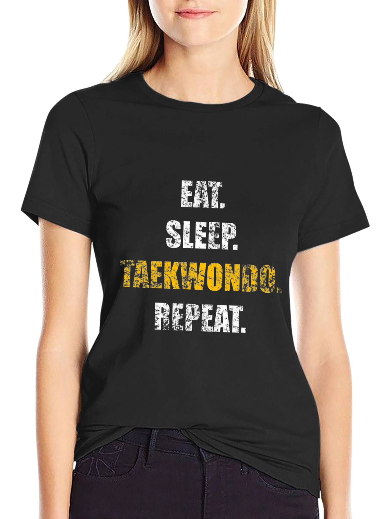 Eat Sleep Taekwondo Repeat Black T-Shirt
