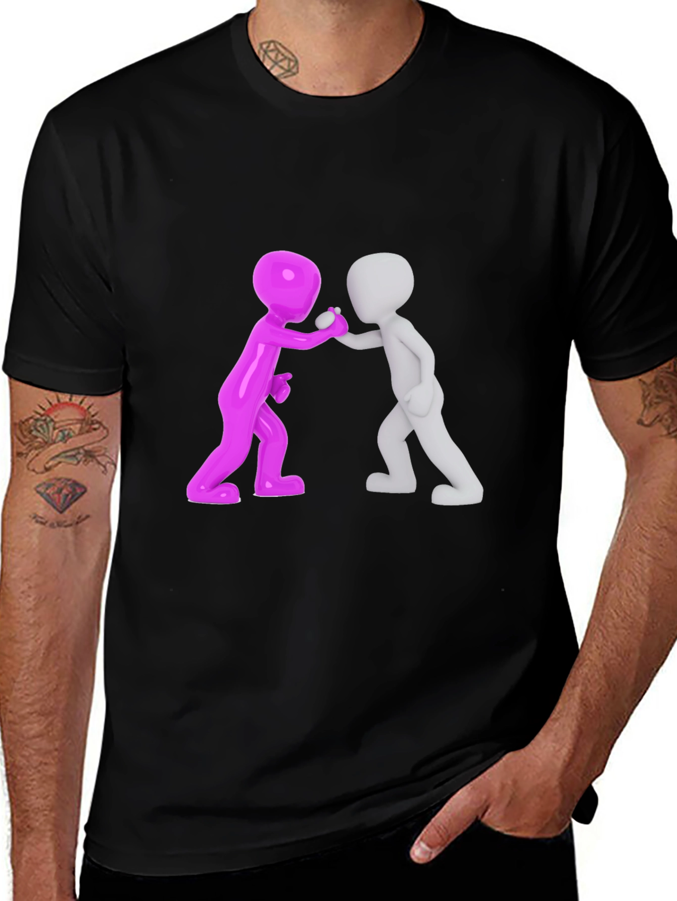 Fun Character Graphic Tee - Black