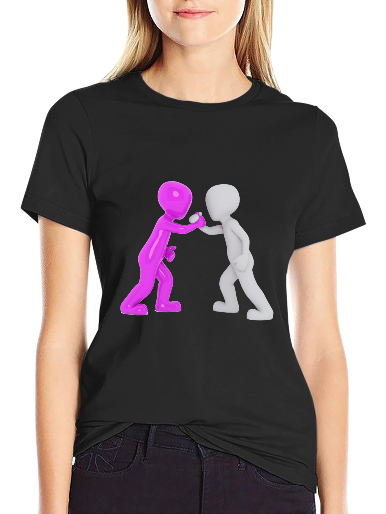 Fun Character Graphic Tee - Black