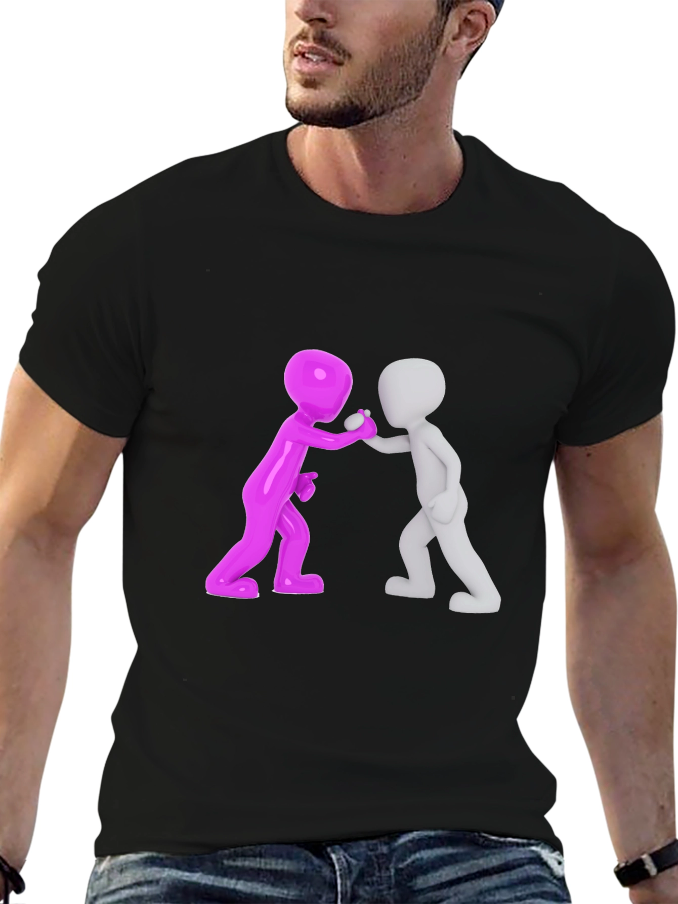 Fun Character Graphic Tee - Black