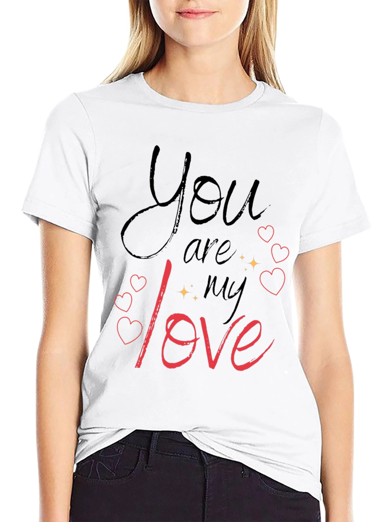 You Are My Love Black Graphic Tee