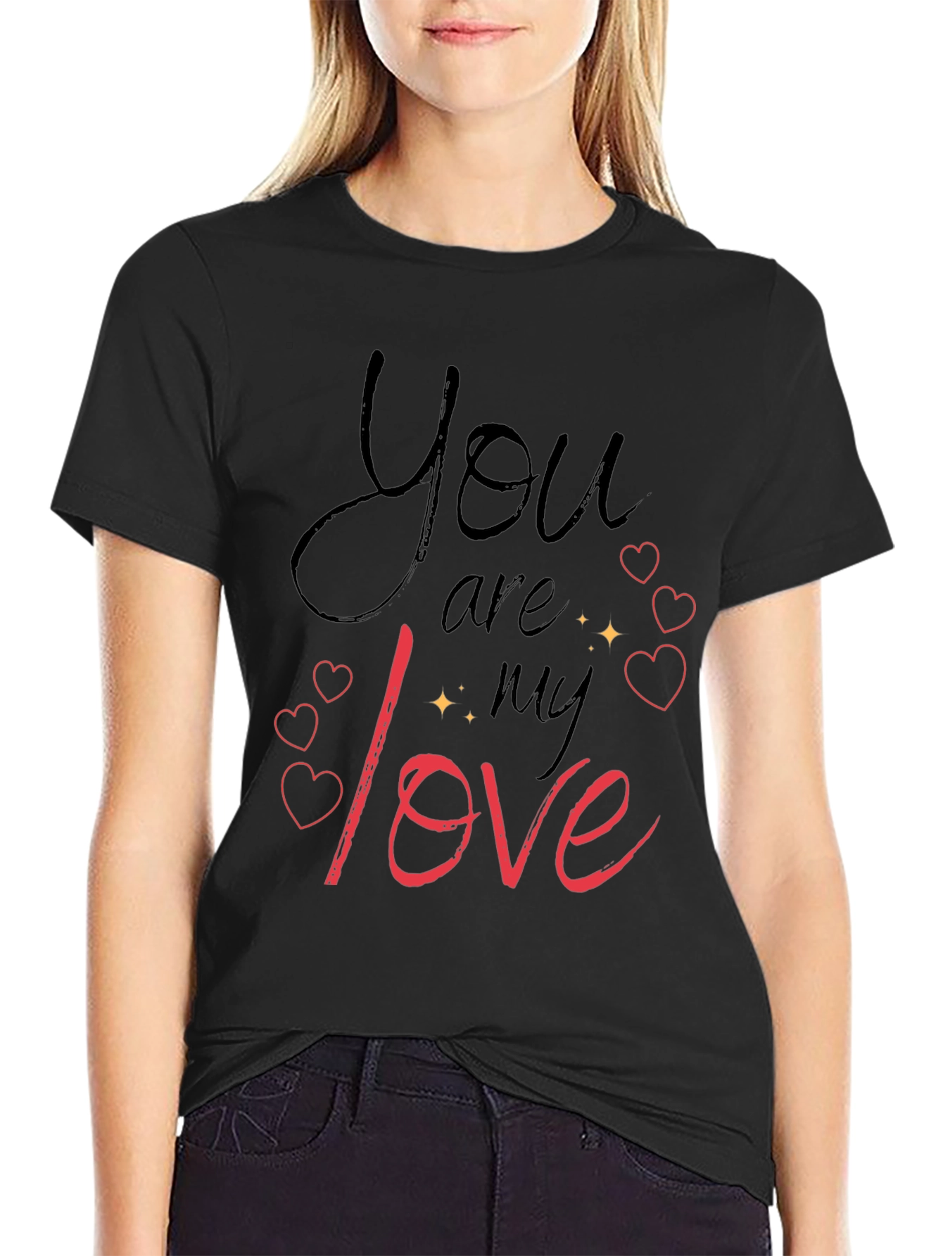 You Are My Love Black Graphic Tee