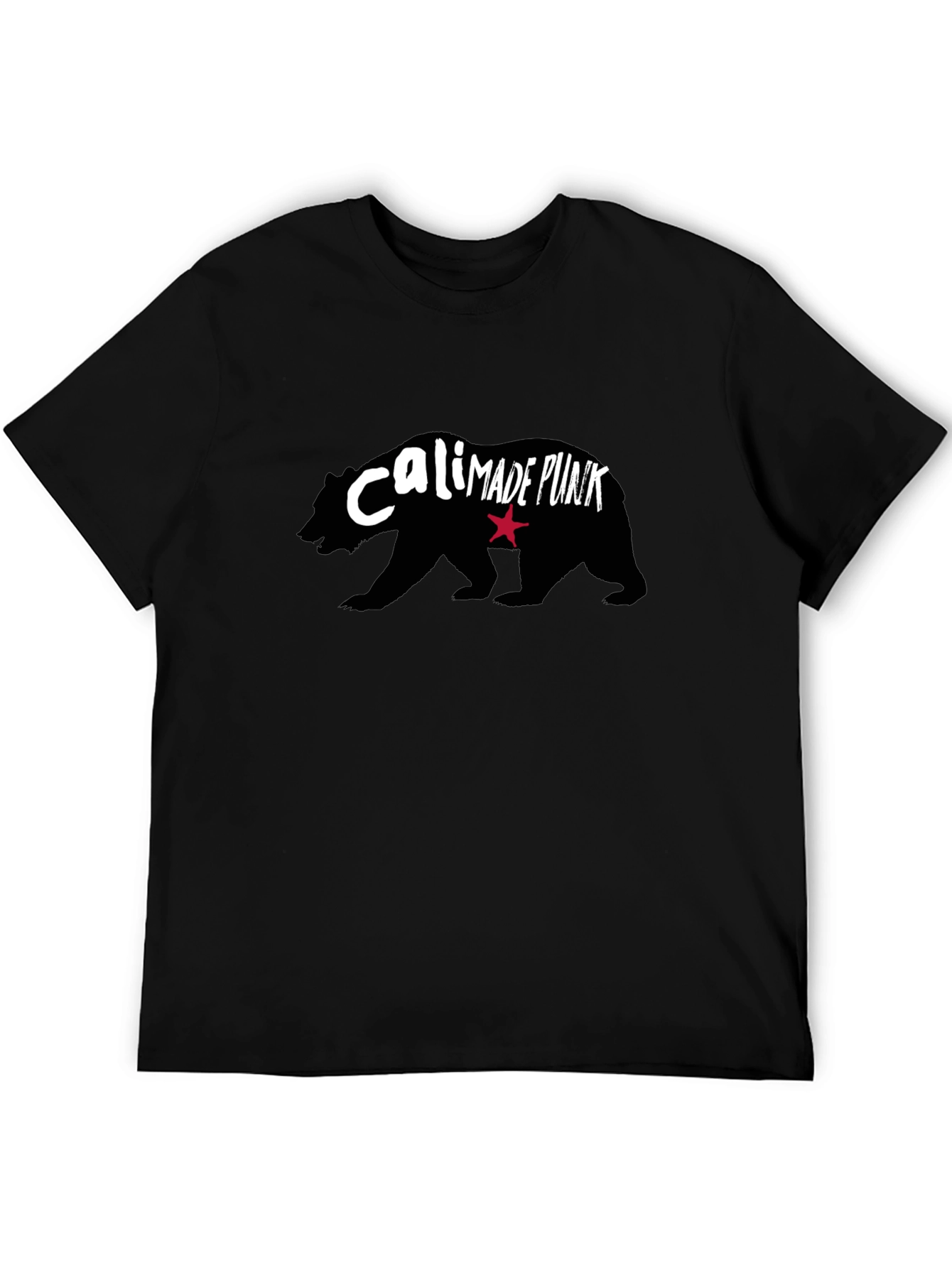 Cali Made Punk Bear Graphic T-Shirt - Black