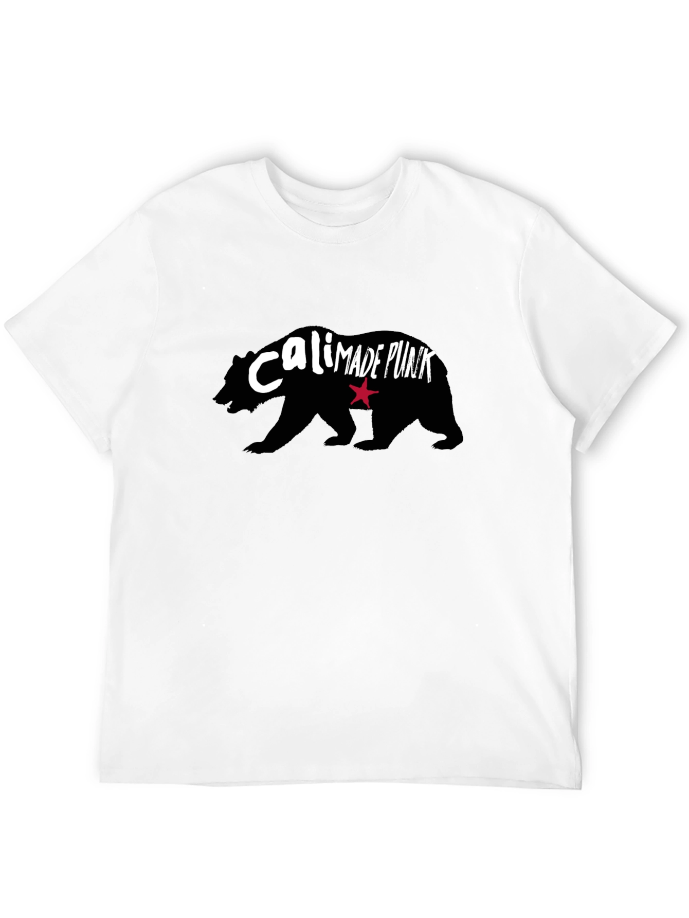 Cali Made Punk Bear Graphic T-Shirt - Black