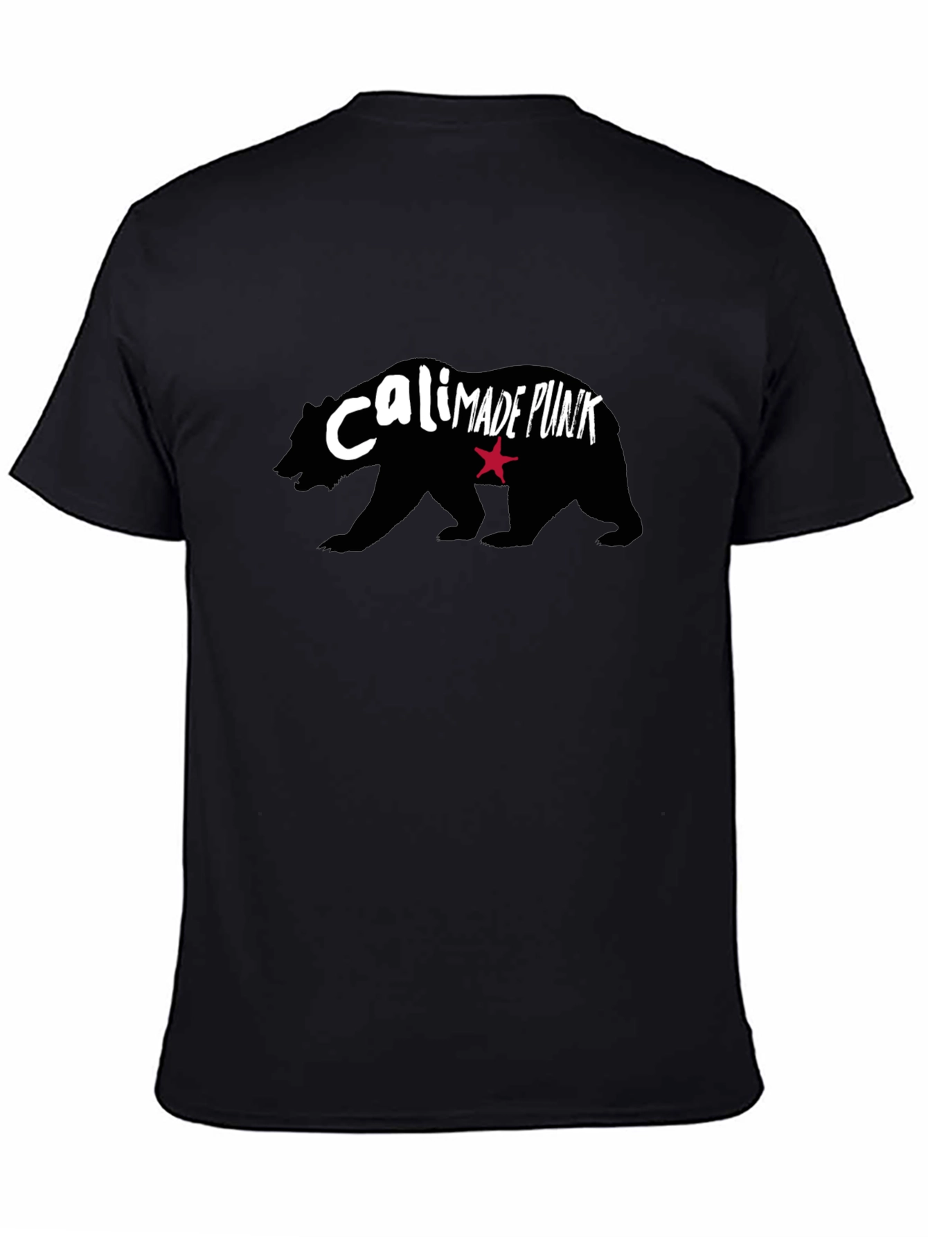 Cali Made Punk Bear Graphic T-Shirt - Black