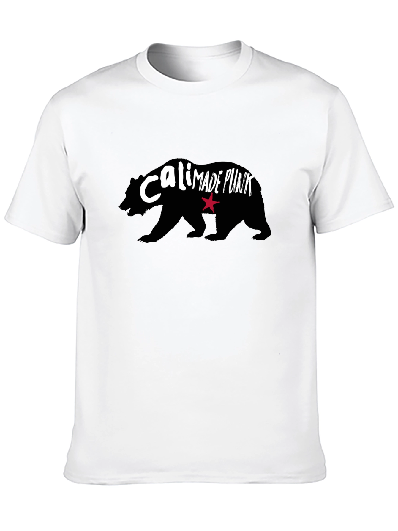 Cali Made Punk Bear Graphic T-Shirt - Black