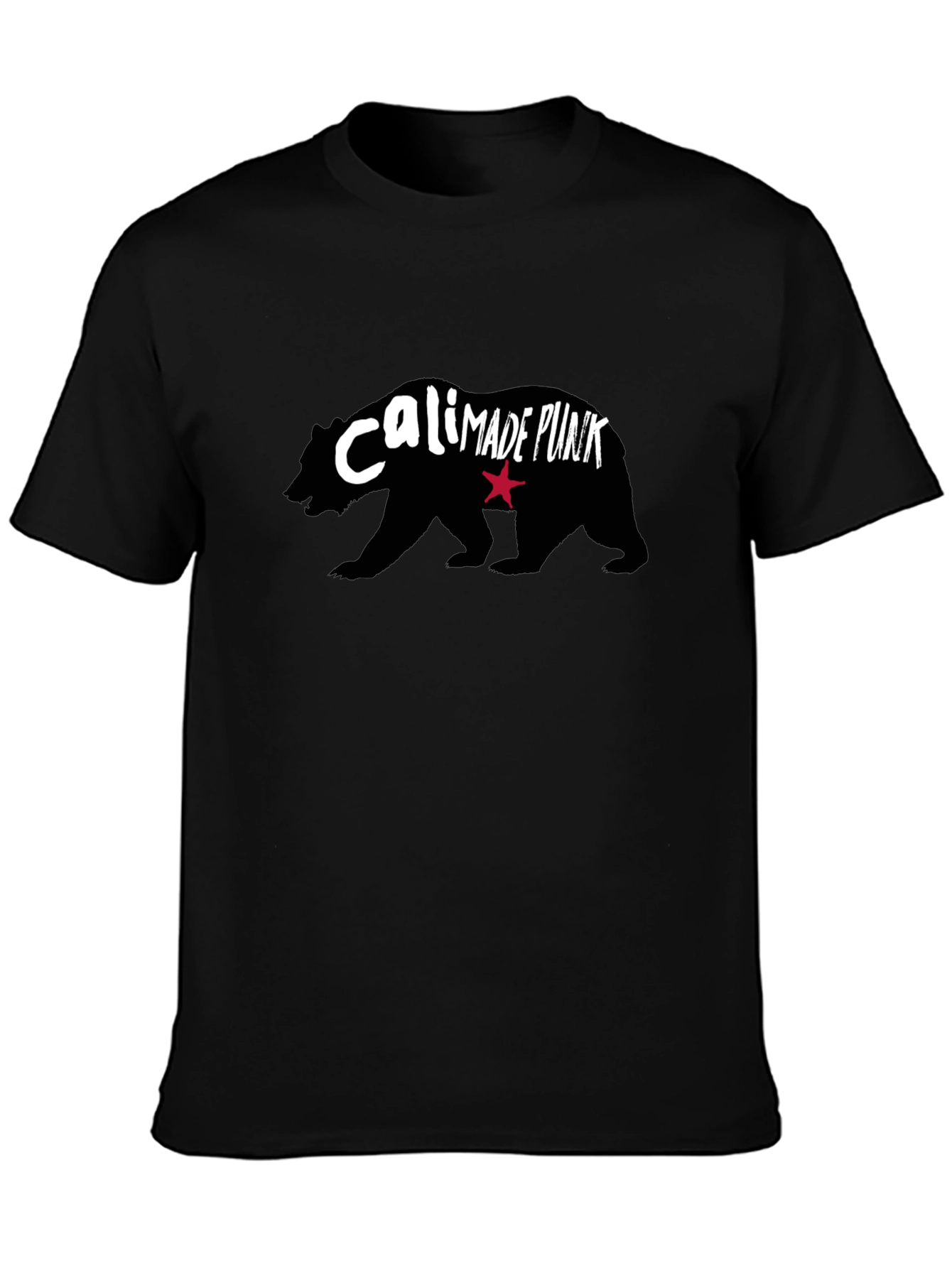Cali Made Punk Bear Graphic T-Shirt - Black