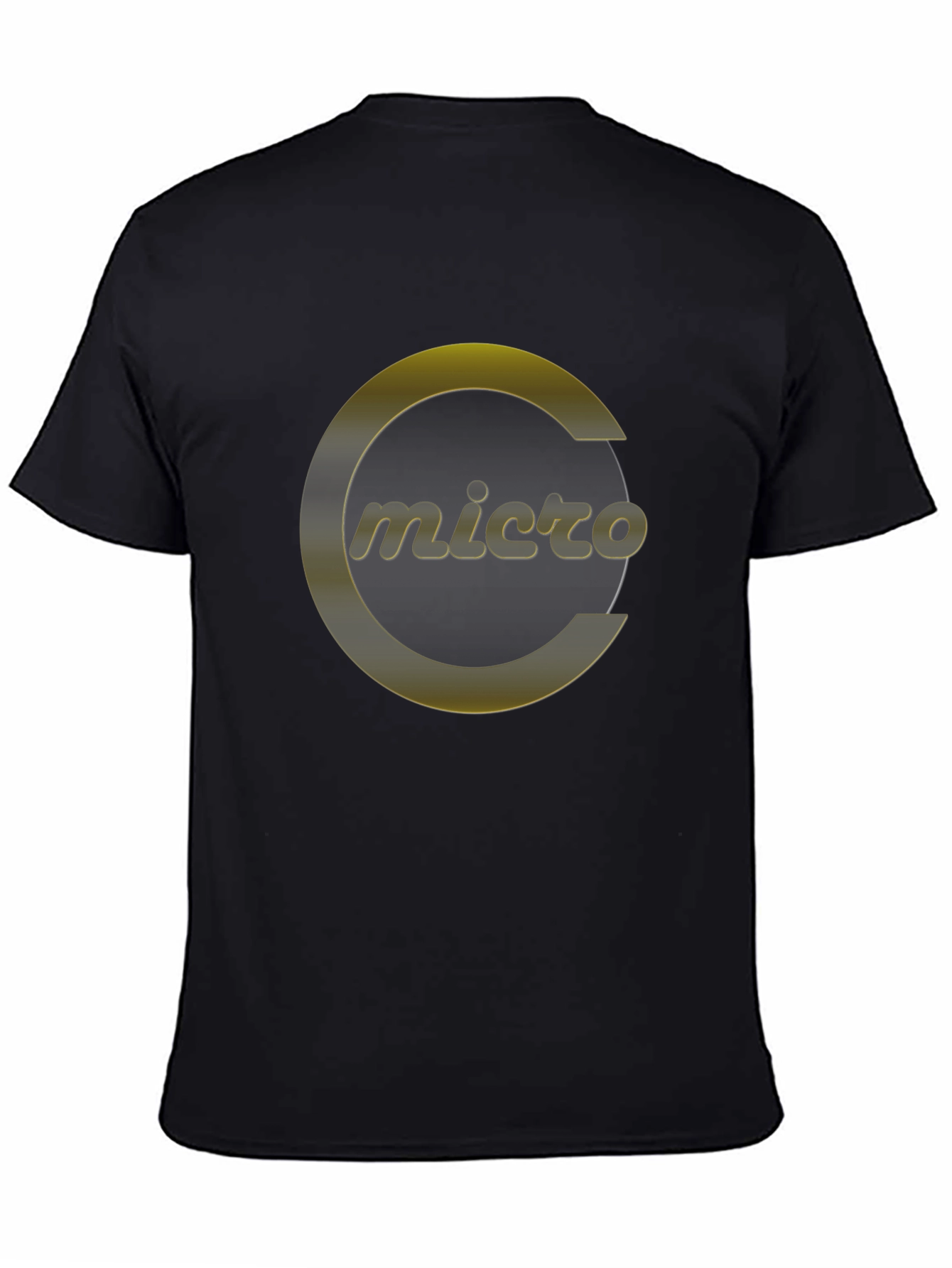 Micro T-Shirt - Sleek Black Tee with Gold Logo