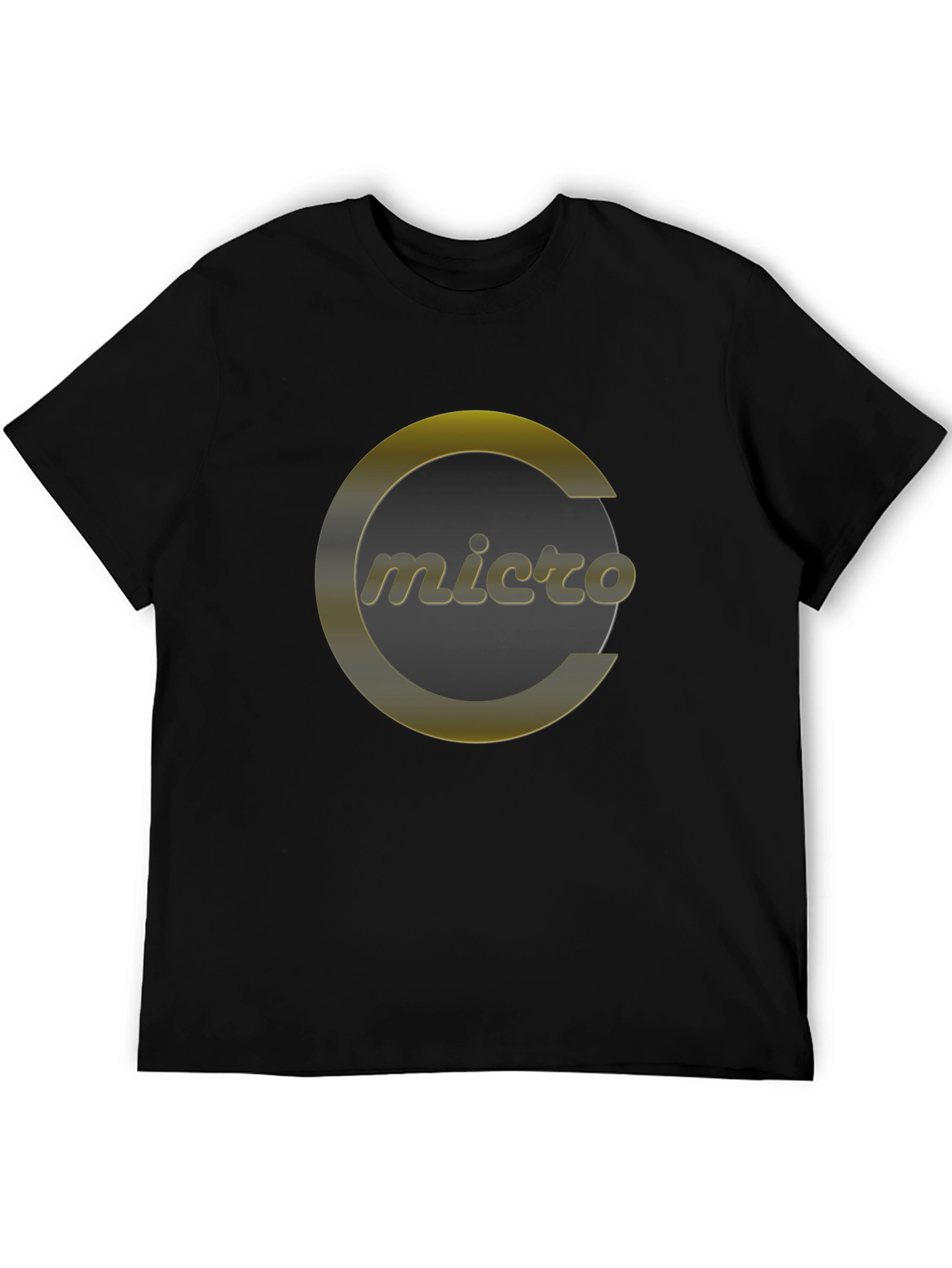Micro T-Shirt - Sleek Black Tee with Gold Logo