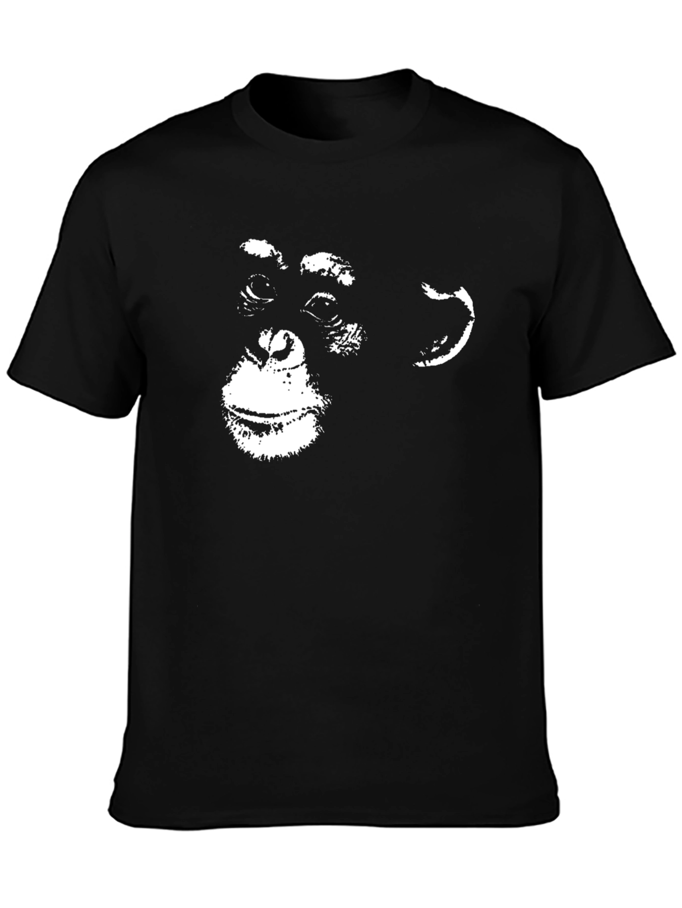 Ape Face Graphic Tee - Black Cotton T-Shirt