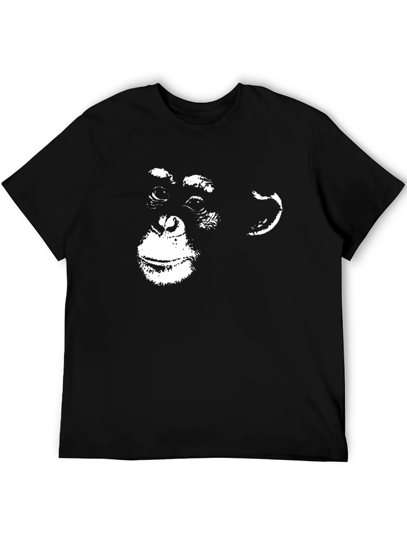 Ape Face Graphic Tee - Black Cotton T-Shirt