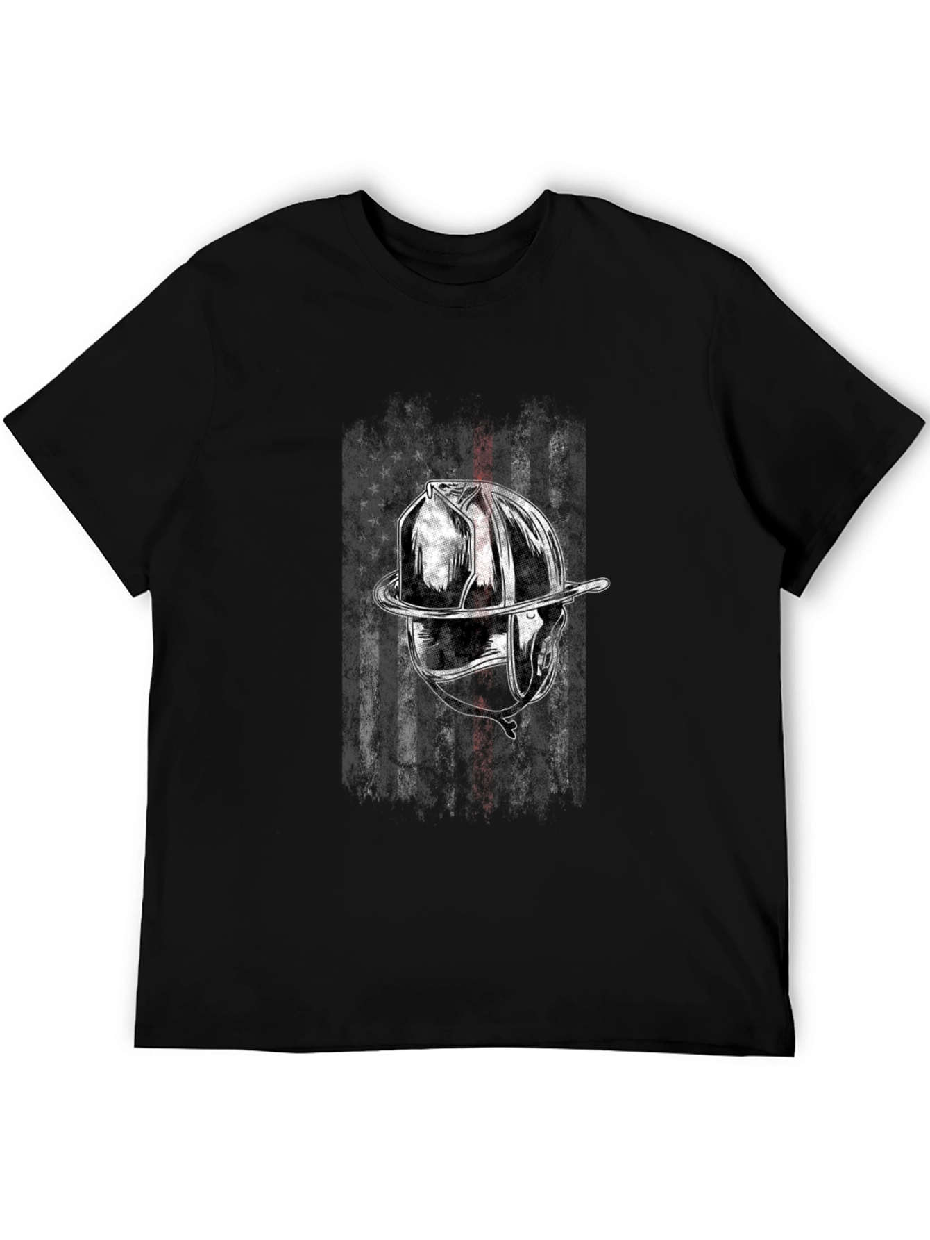 Firefighter Helmet American Flag T-Shirt