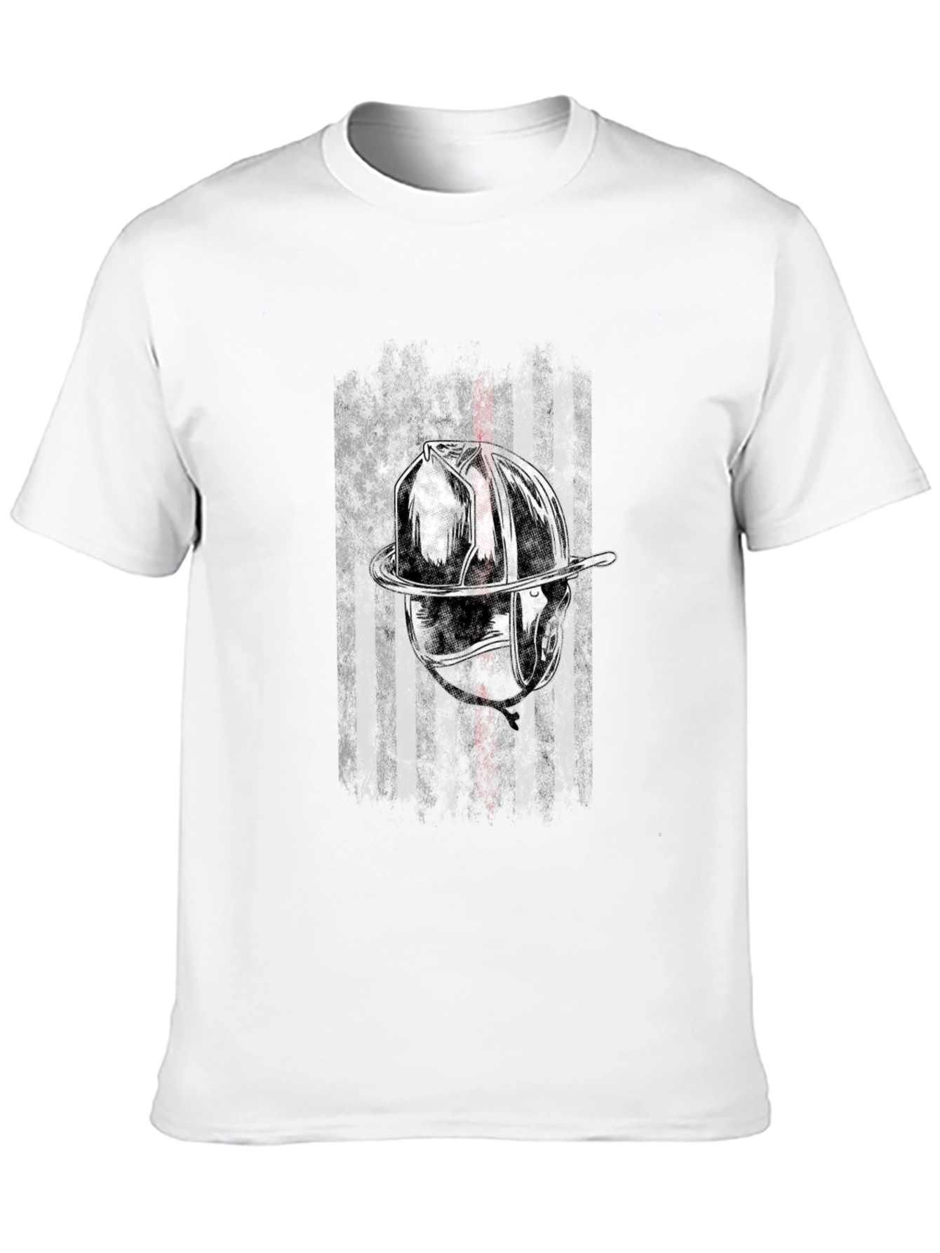 Firefighter Helmet American Flag T-Shirt