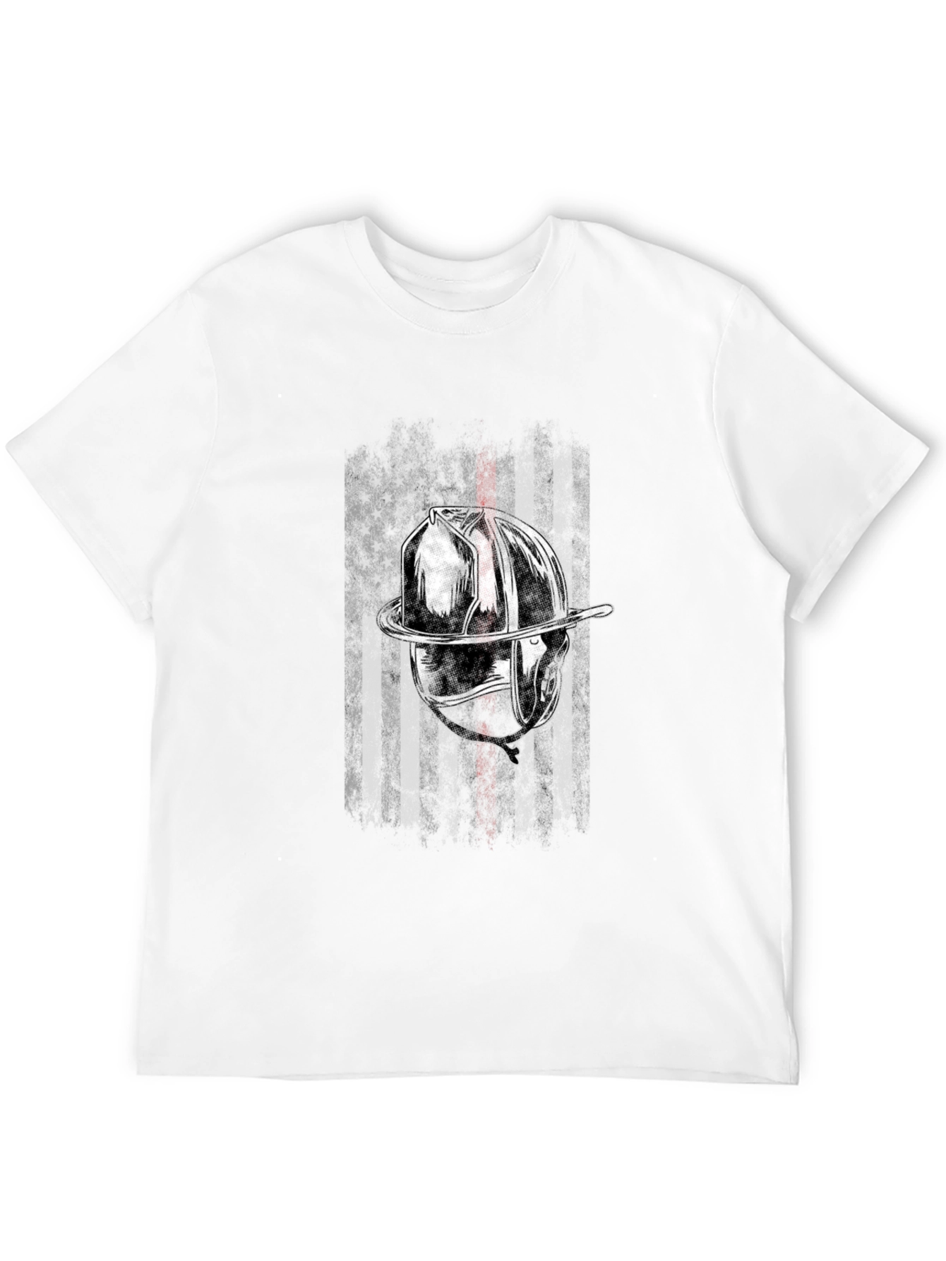 Firefighter Helmet American Flag T-Shirt