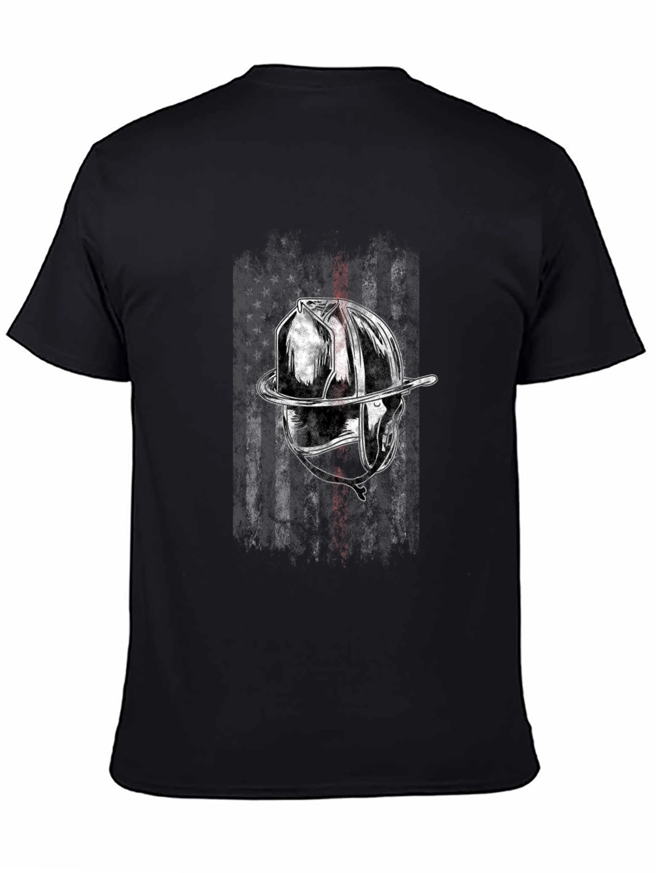 Firefighter Helmet American Flag T-Shirt