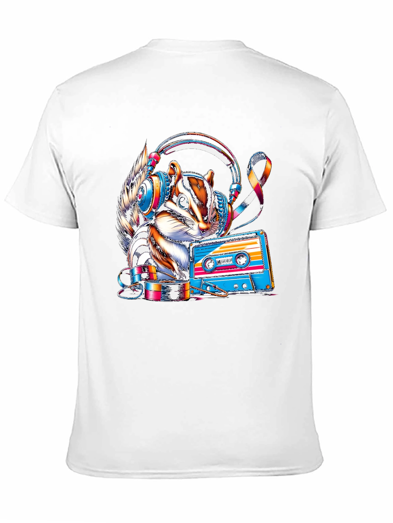 Squirrel DJ Graphic Tee - Retro Cassette Vibes