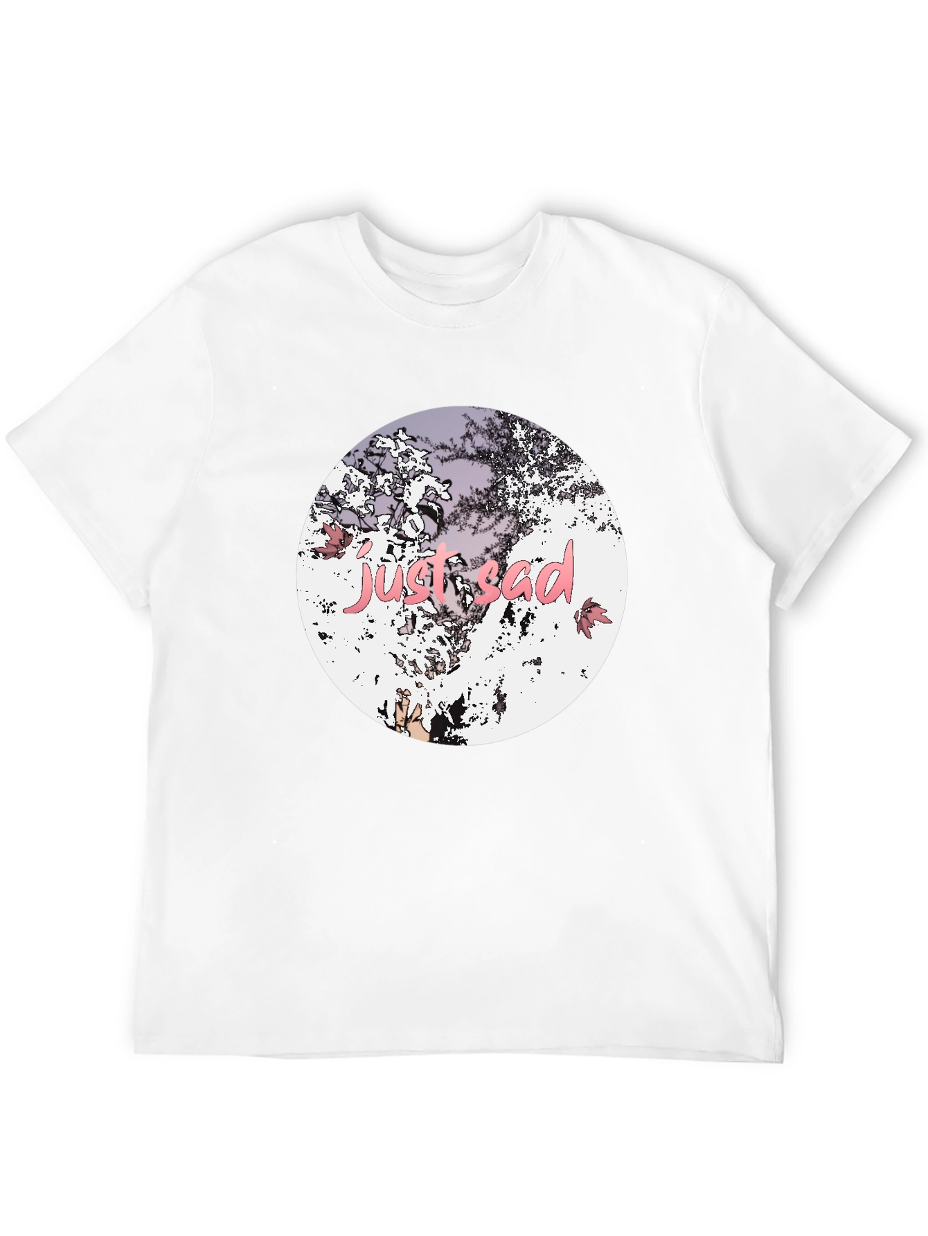 Just Sad Graphic Tee - Stylish Black Casual T-Shirt