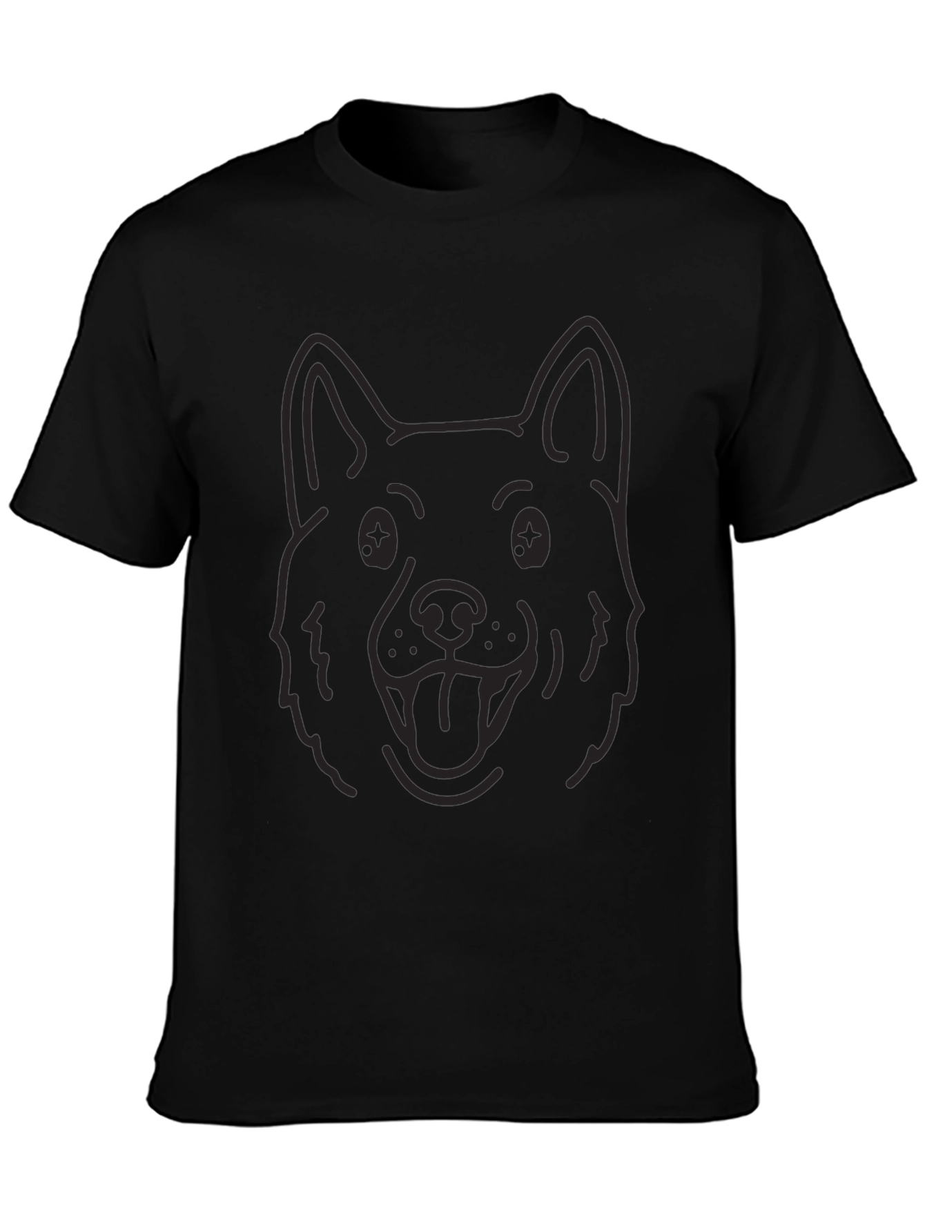 Dog Outline Black T-Shirt