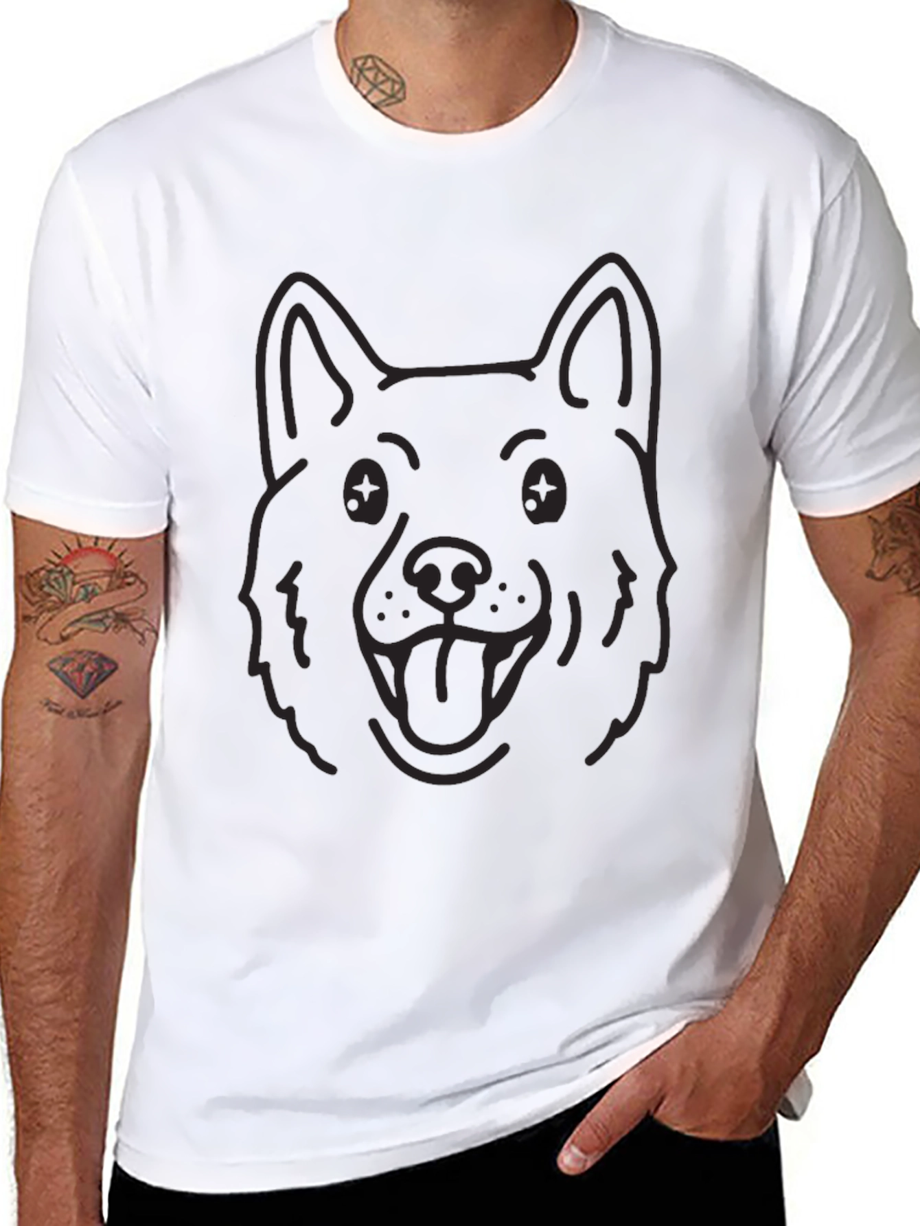 Dog Outline Black T-Shirt