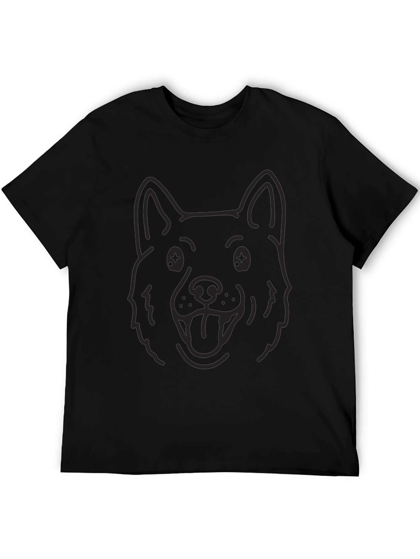 Dog Outline Black T-Shirt