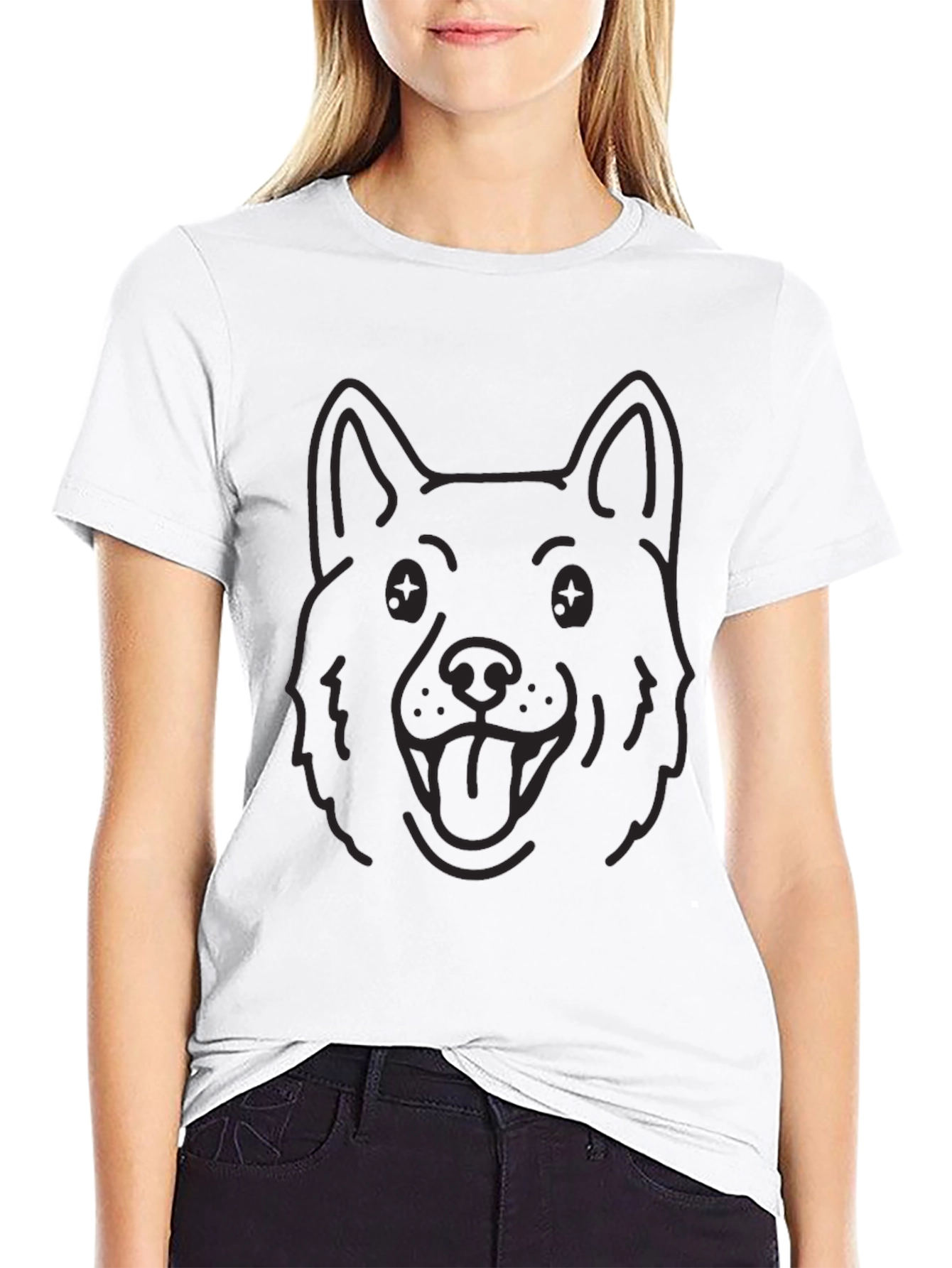 Dog Outline Black T-Shirt