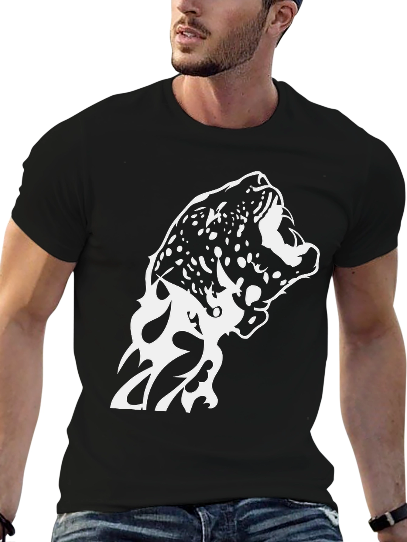 Jaguar Graphic Print Black T-Shirt