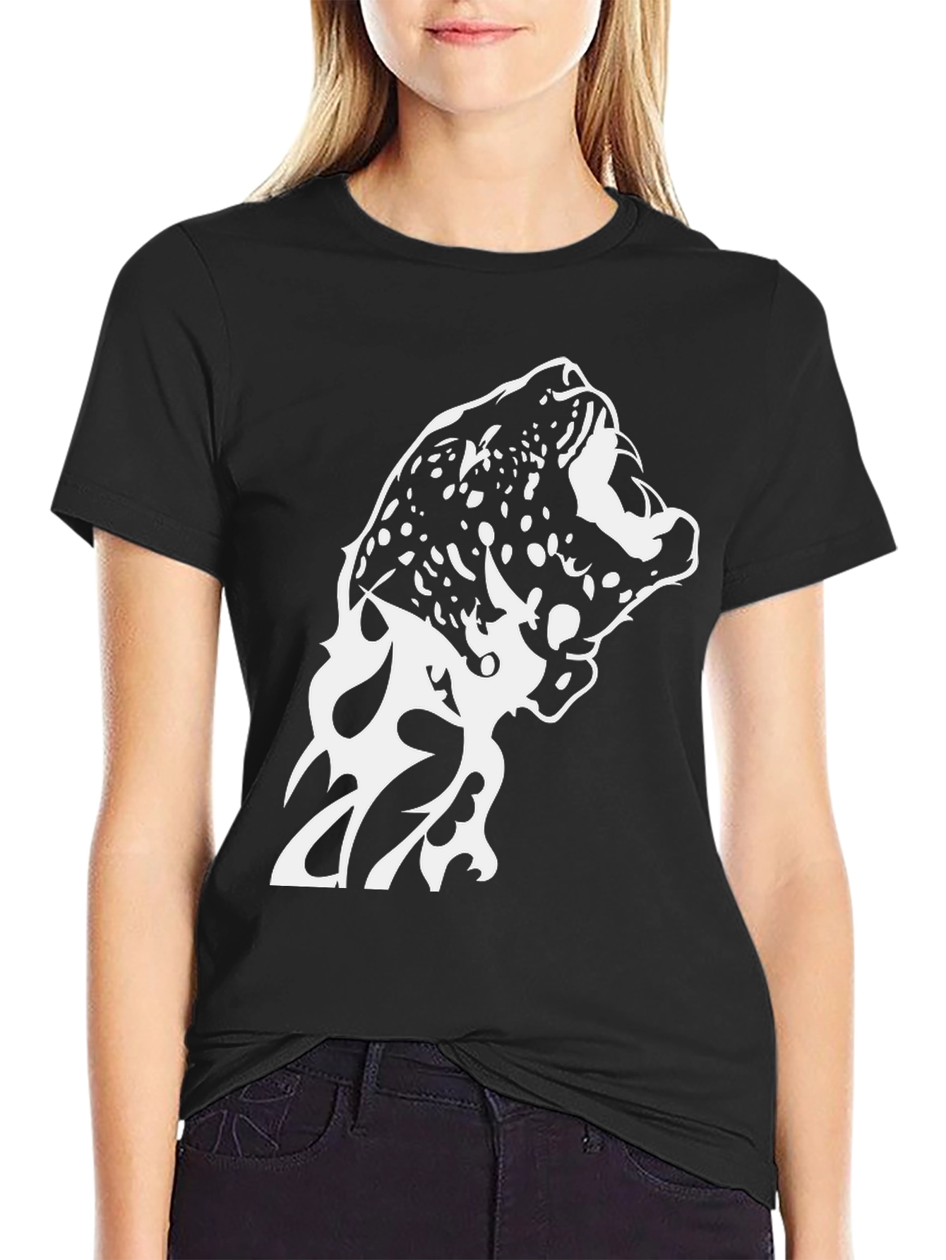 Jaguar Graphic Print Black T-Shirt