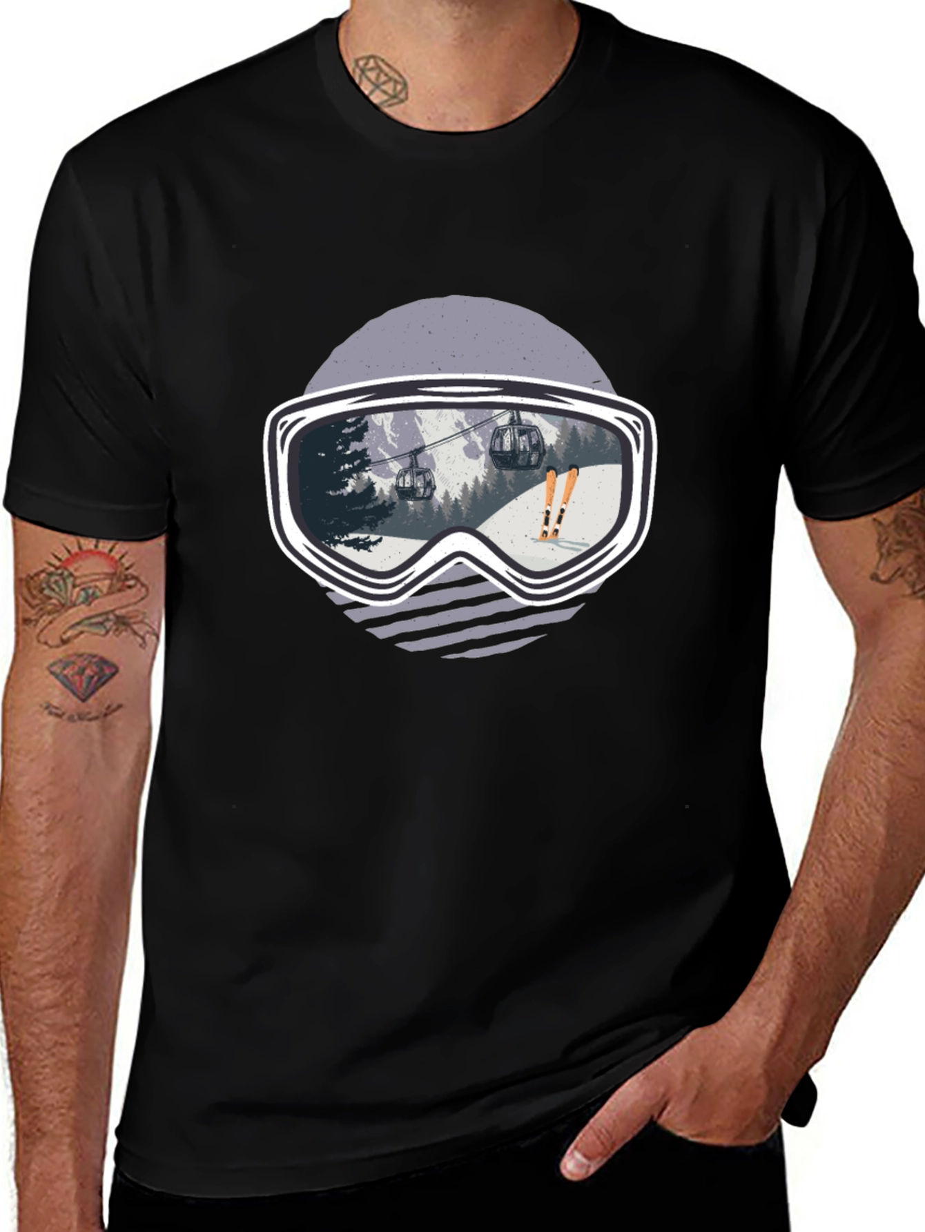 Ski Goggles Graphic Tee - Black
