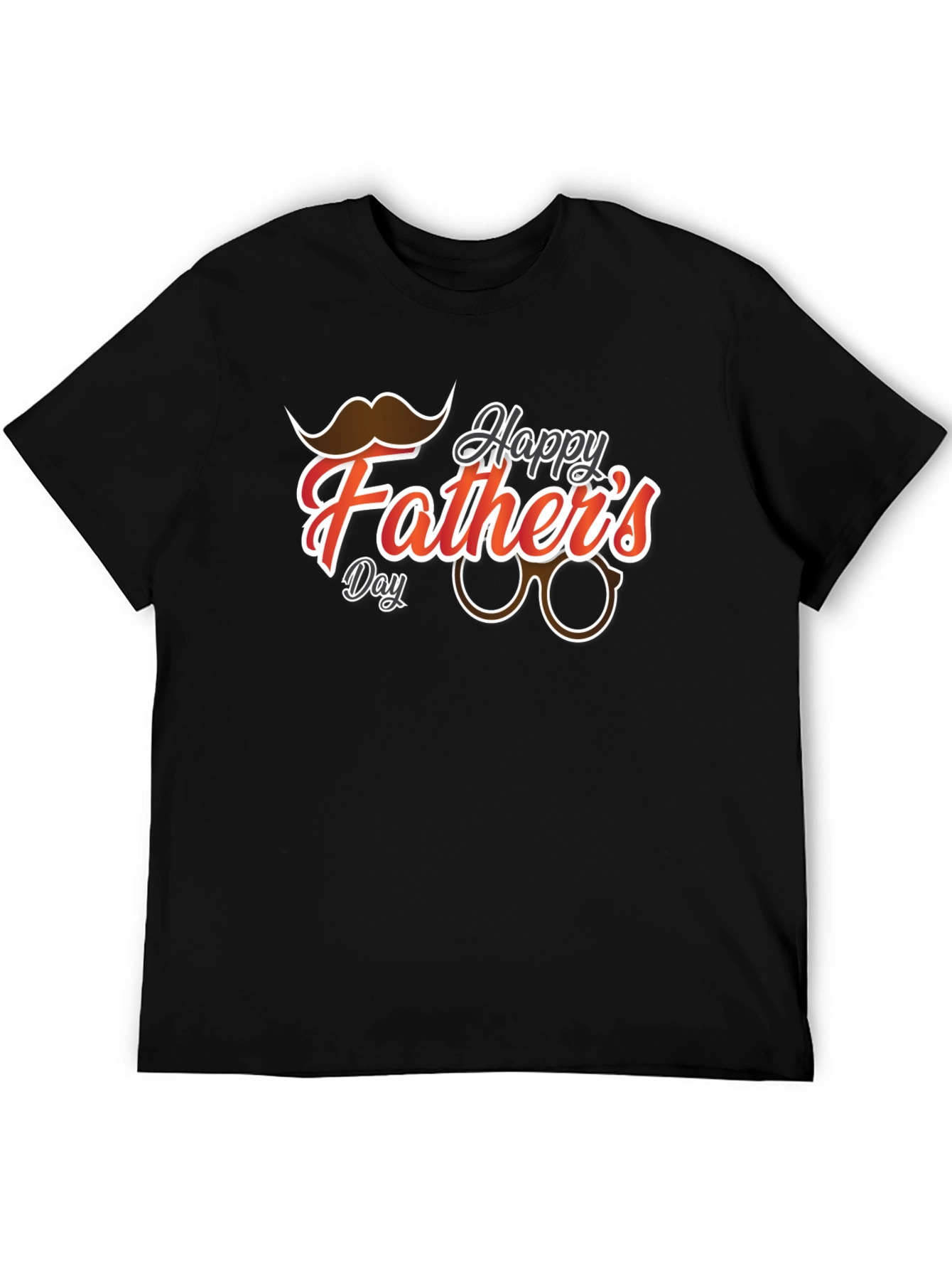 Happy Fathers Day Black Graphic T-Shirt