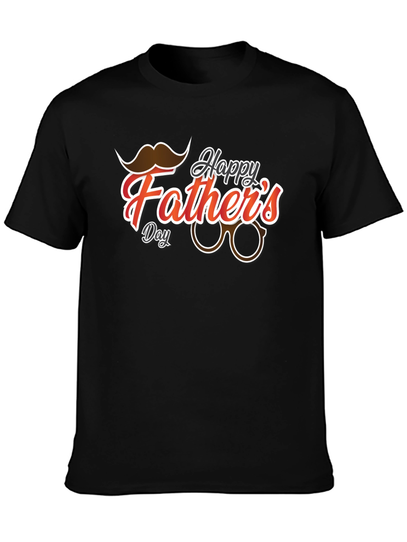 Happy Fathers Day Black Graphic T-Shirt