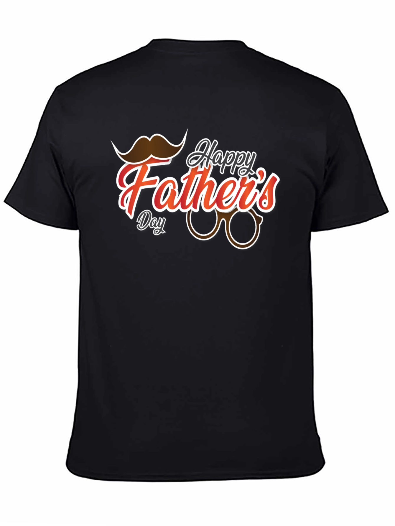 Happy Fathers Day Black Graphic T-Shirt