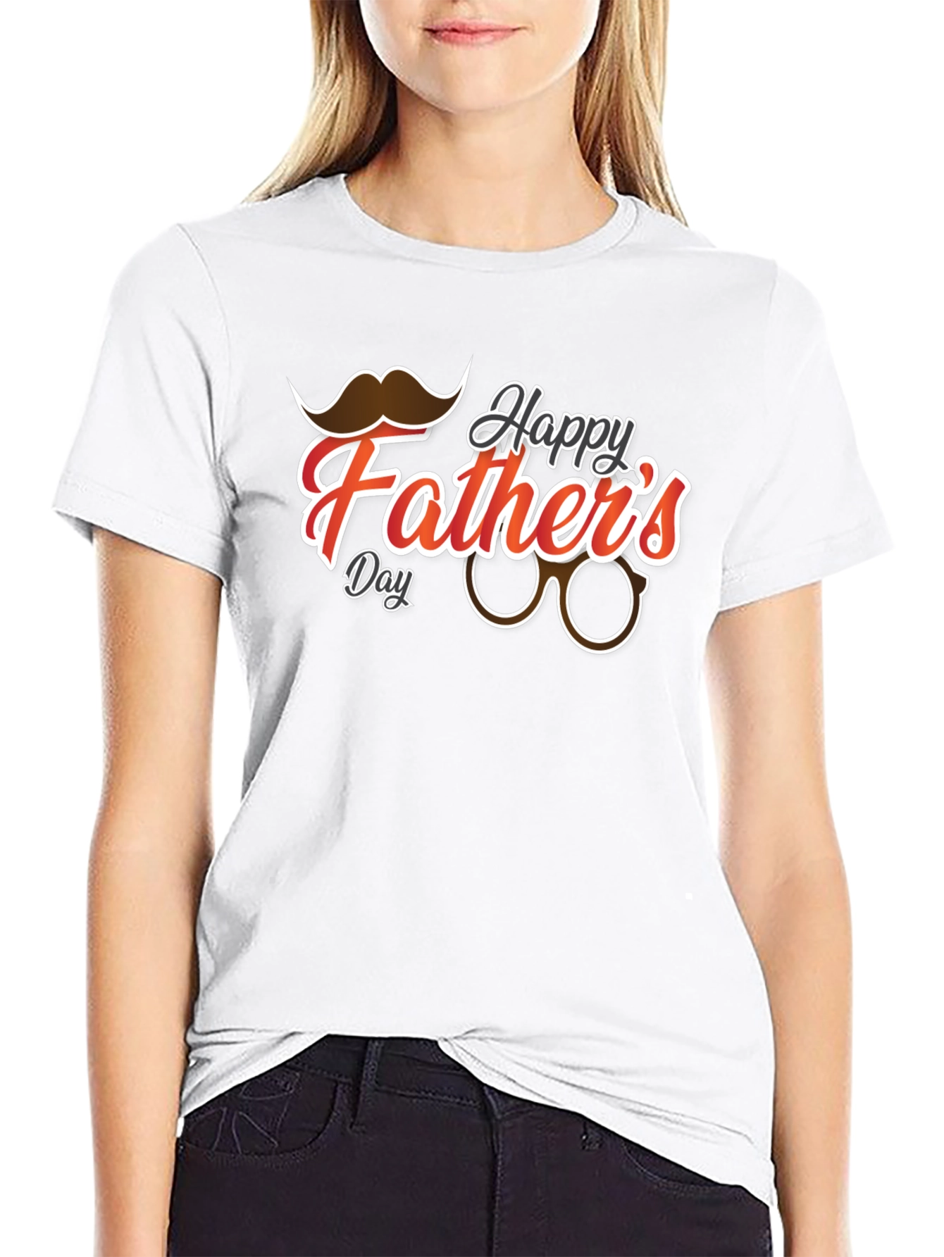 Happy Fathers Day Black Graphic T-Shirt