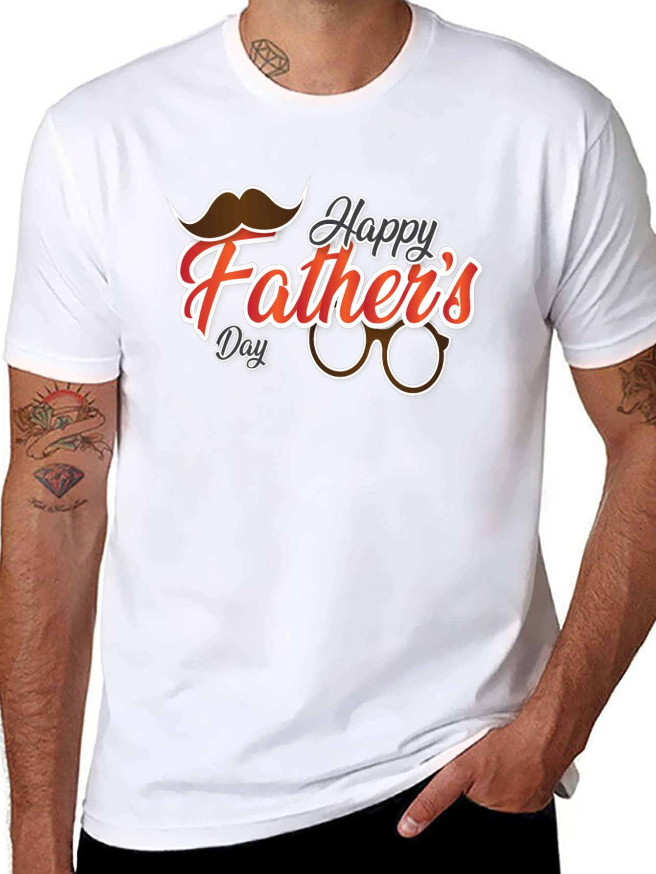 Happy Fathers Day Black Graphic T-Shirt
