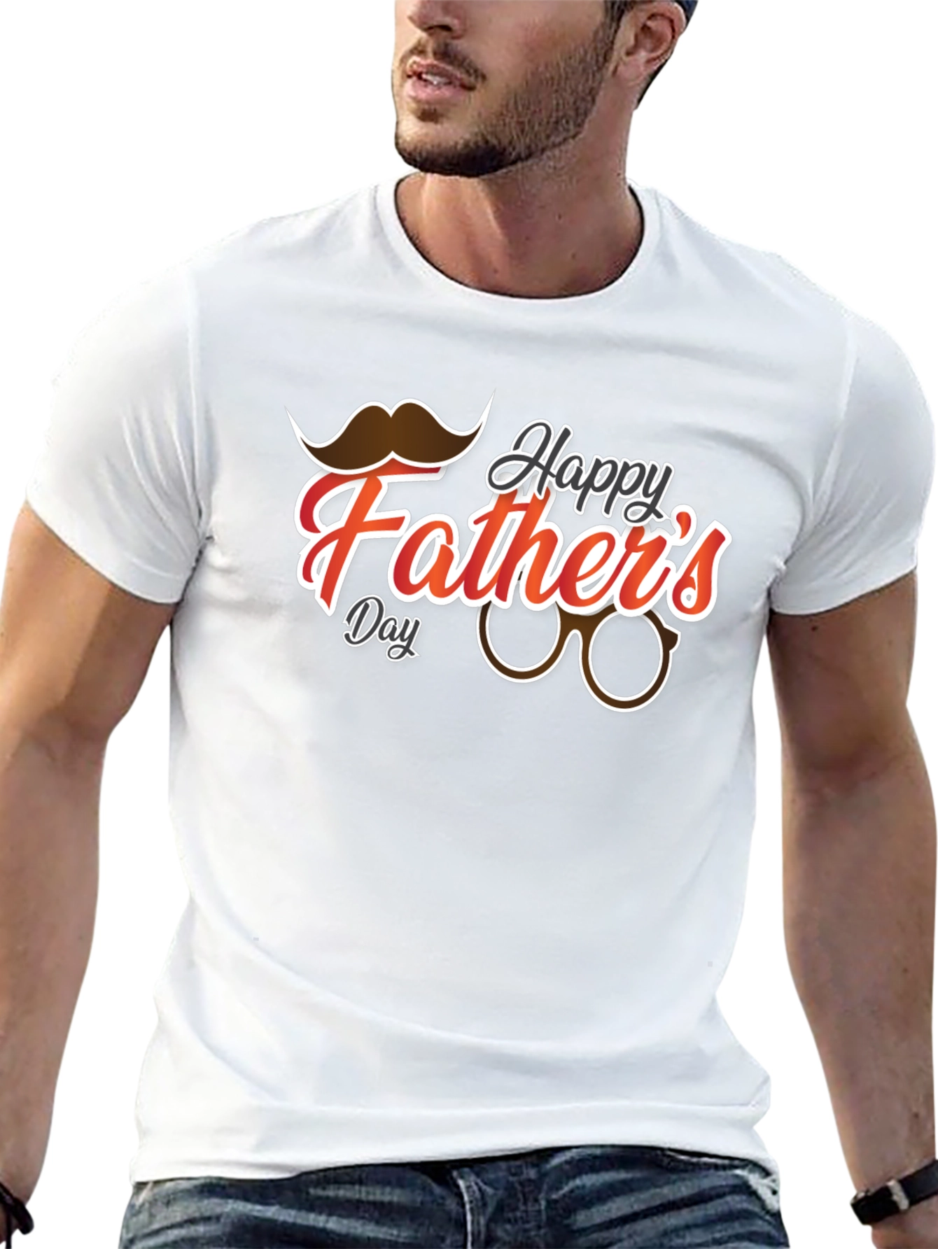 Happy Fathers Day Black Graphic T-Shirt
