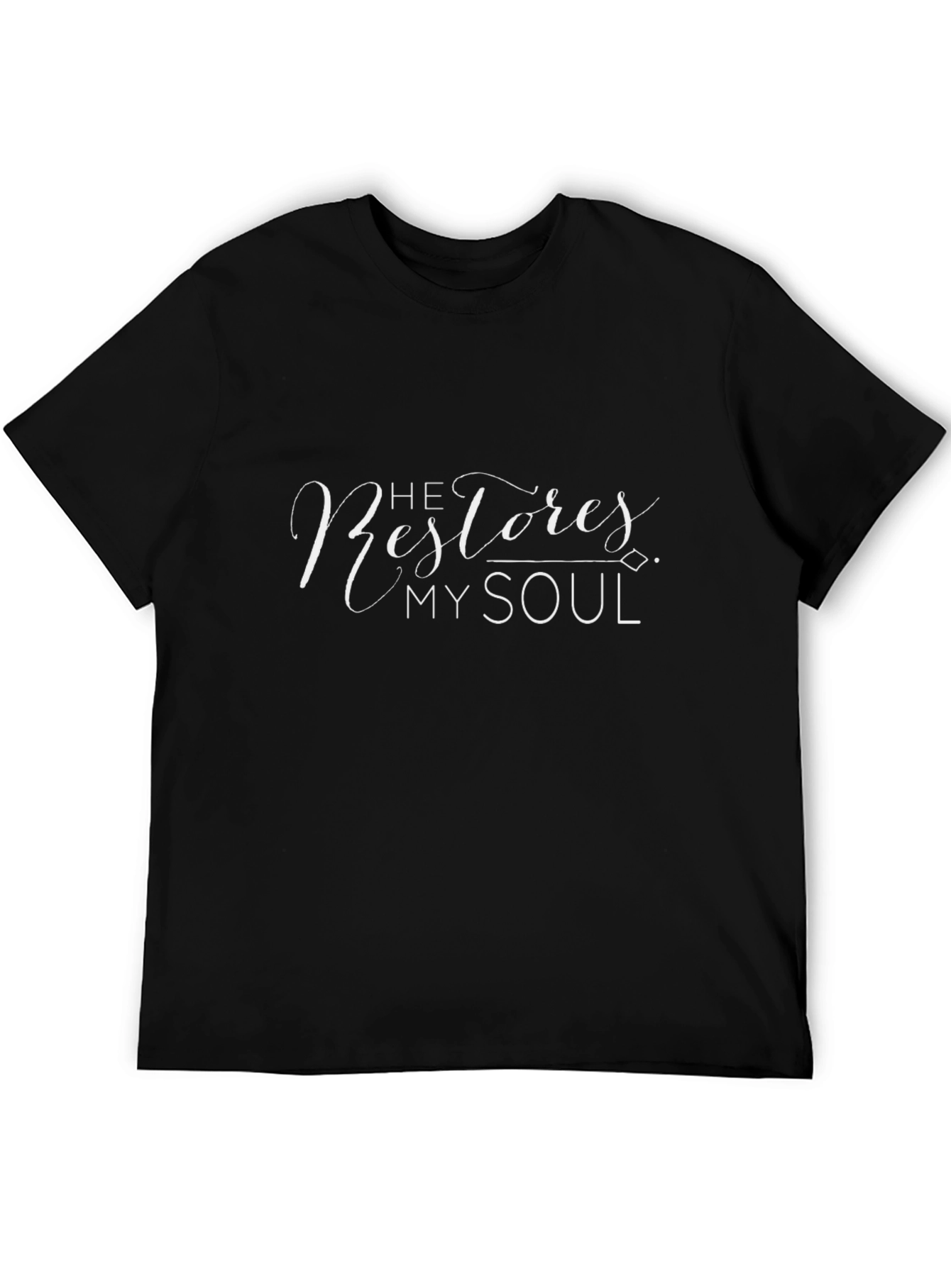 He Restores My Soul Black Graphic Tee