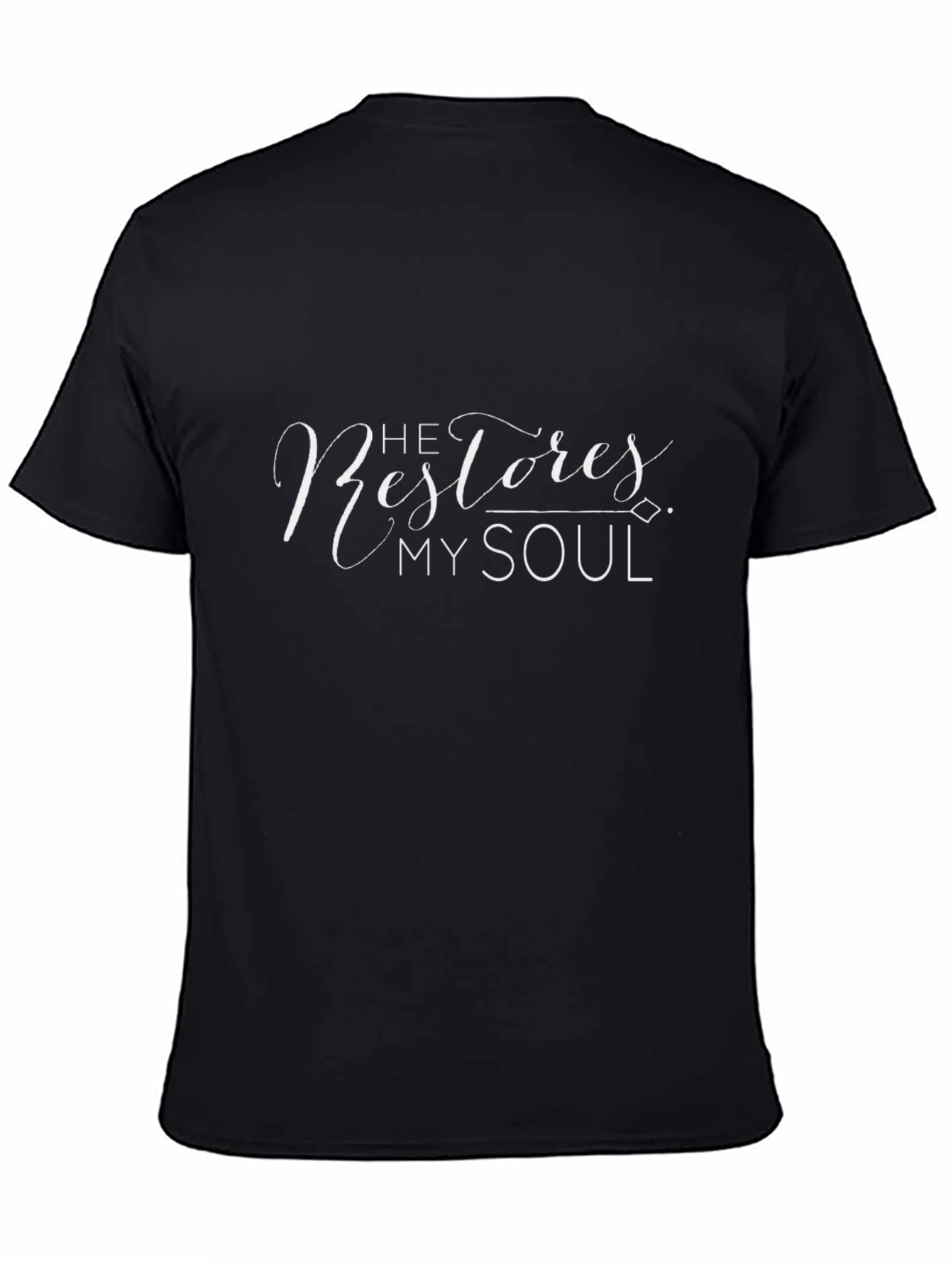 He Restores My Soul Black Graphic Tee