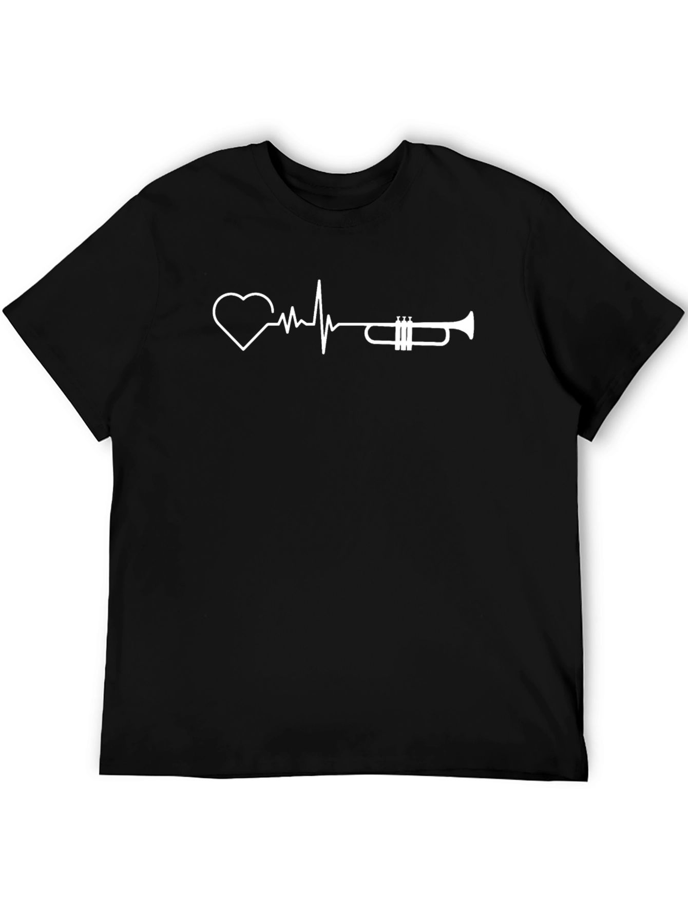 Heartbeat Trumpet Graphic T-Shirt - Music Lover Tee