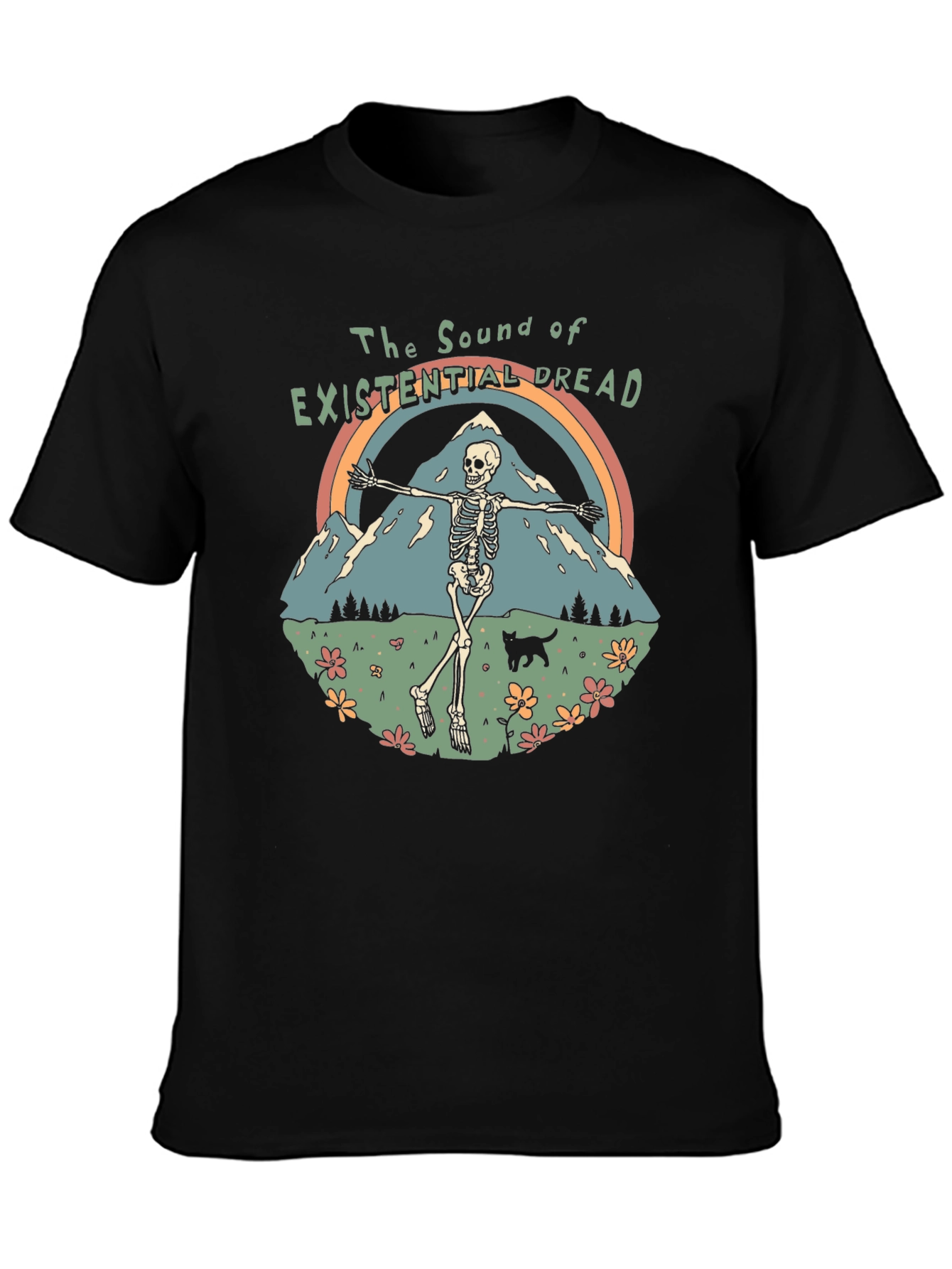 Existential Dread Skeleton Graphic T-Shirt