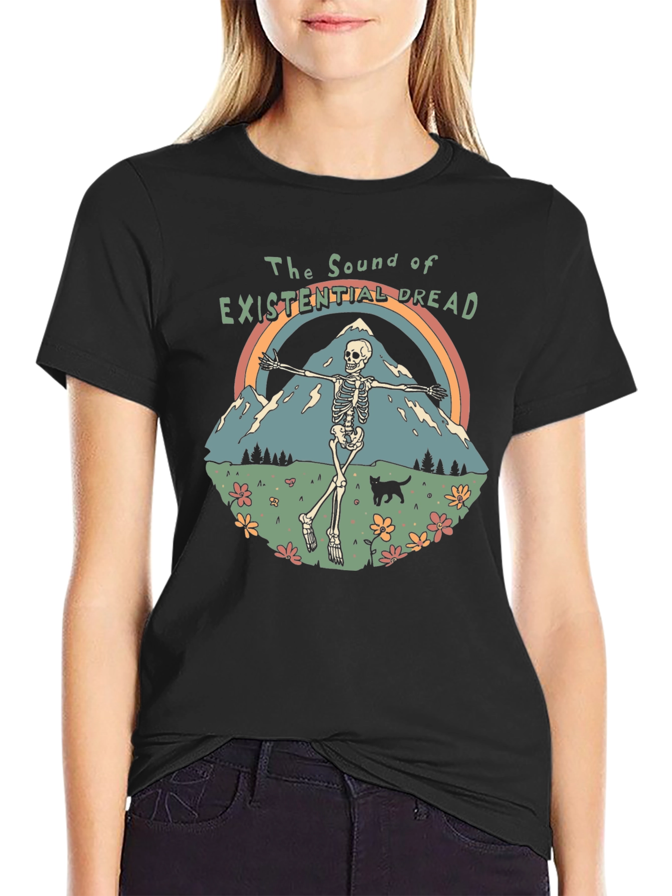 Existential Dread Skeleton Graphic T-Shirt