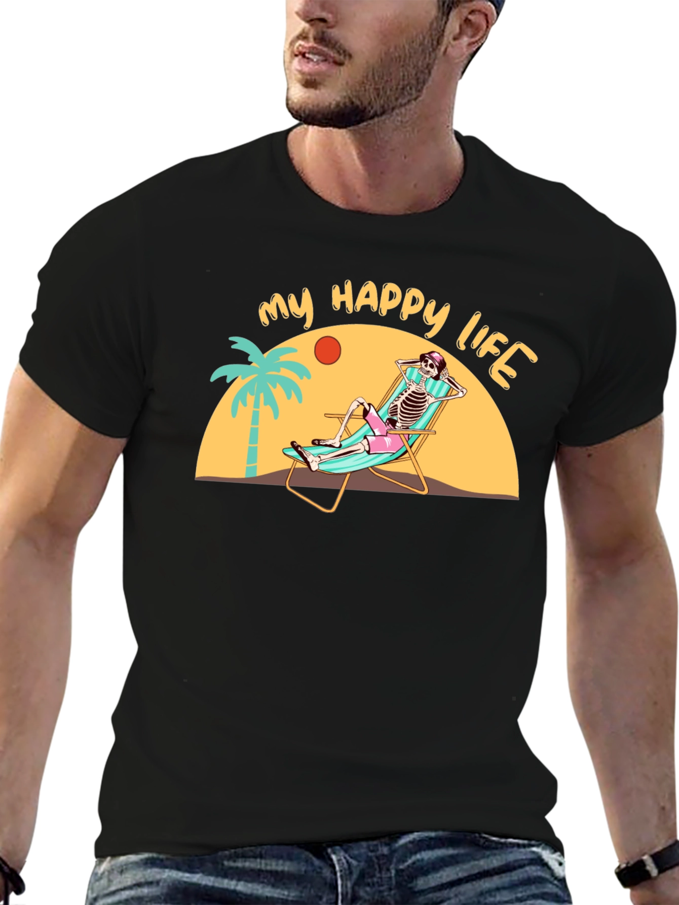 My Happy Life Skeleton Beach T-Shirt