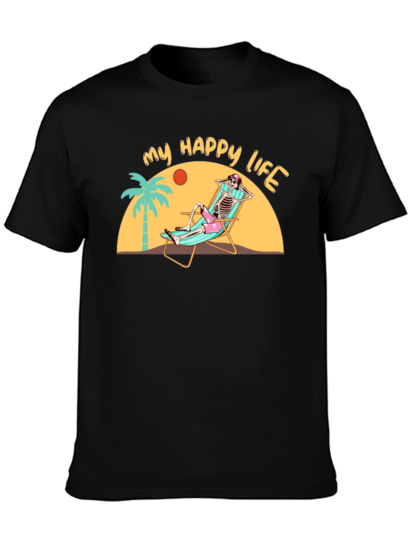 My Happy Life Skeleton Beach T-Shirt