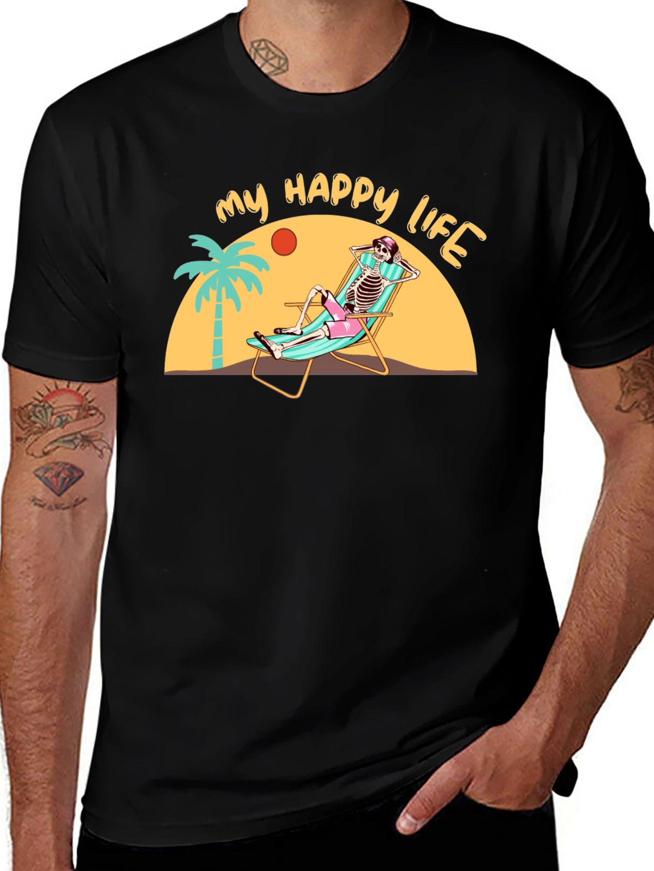 My Happy Life Skeleton Beach T-Shirt