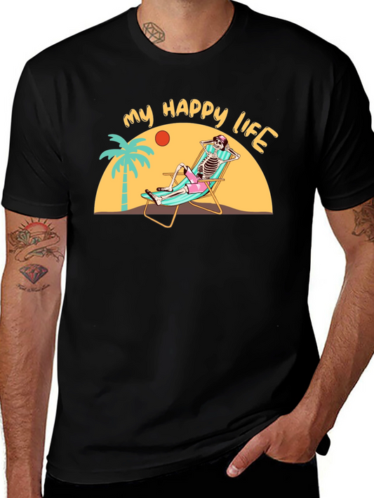 My Happy Life Skeleton Beach T-Shirt