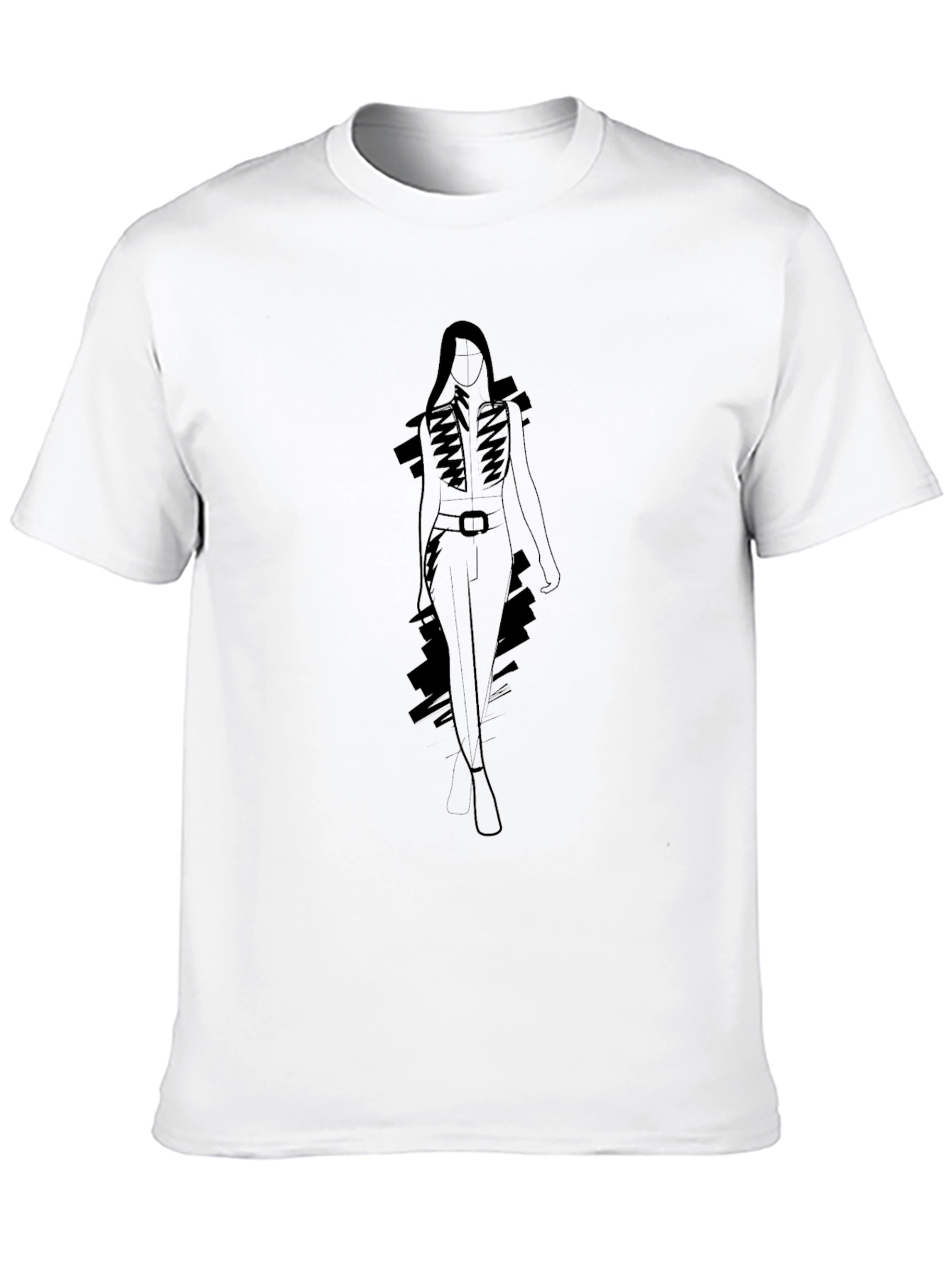 Fashion Illustration Black T-Shirt