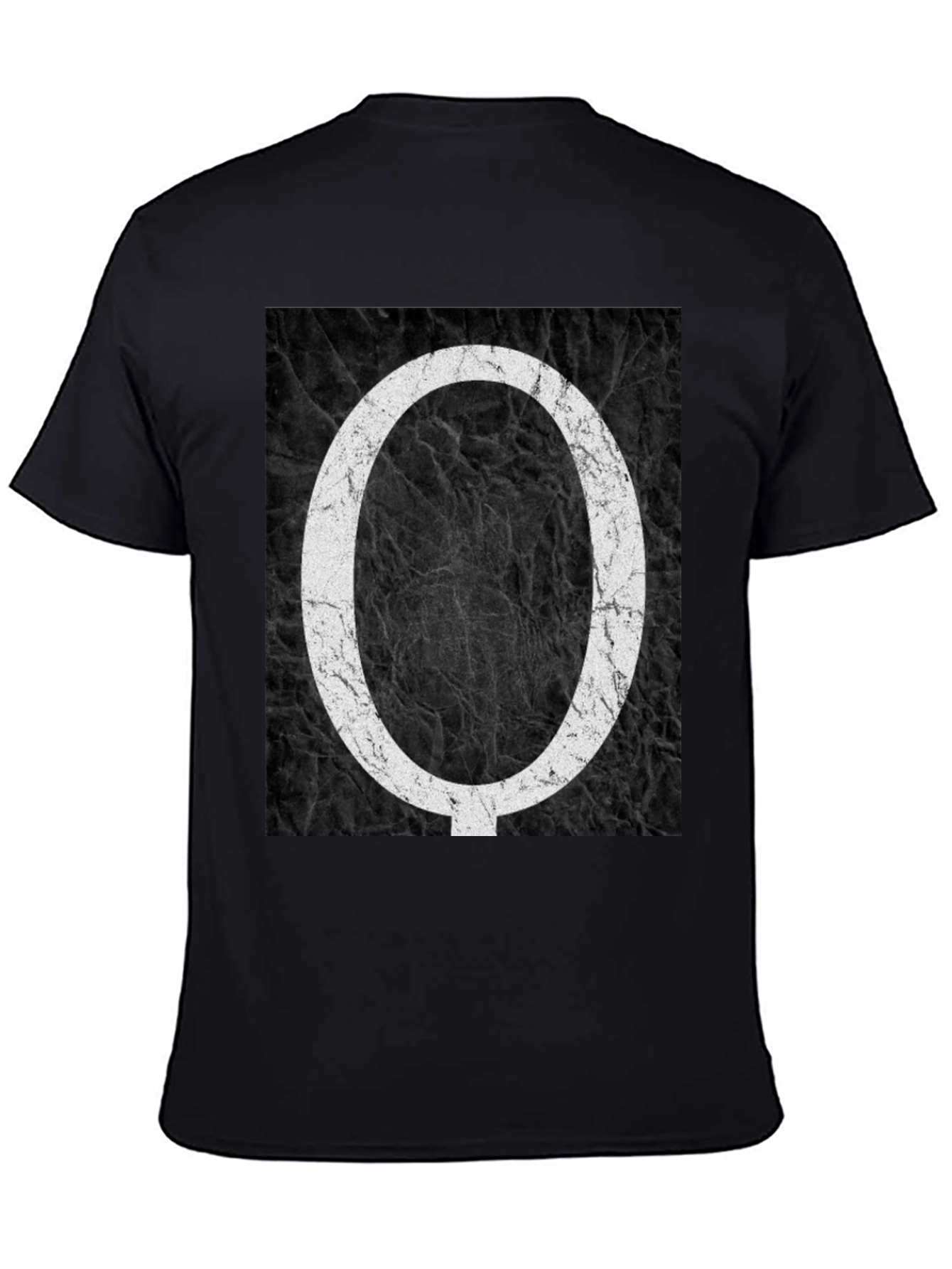 Letter O Black Texture Tee - Stylish Graphic Print
