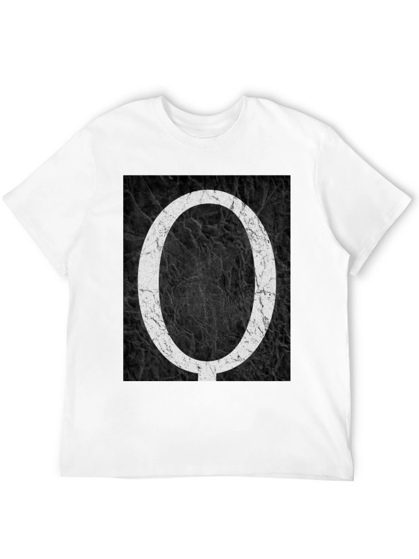 Letter O Black Texture Tee - Stylish Graphic Print