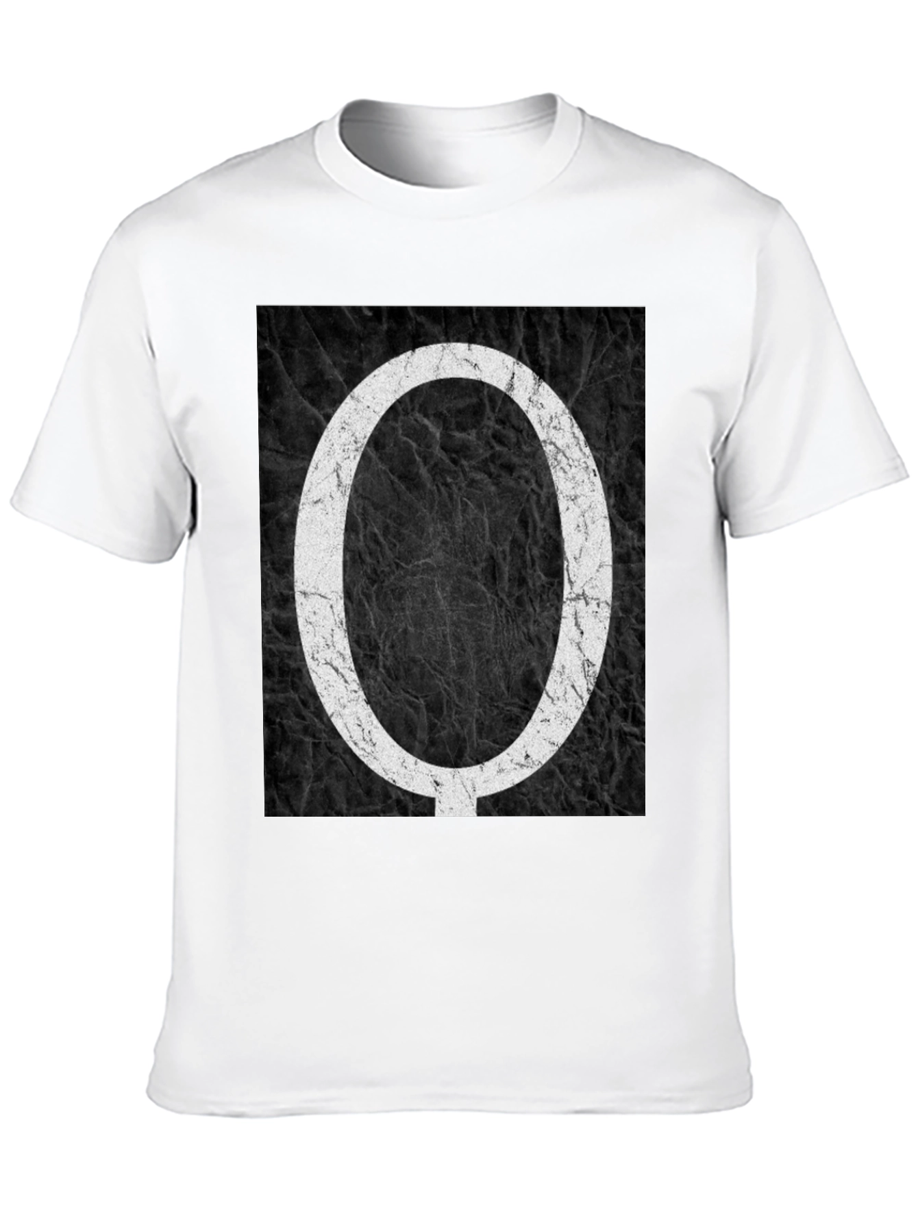 Letter O Black Texture Tee - Stylish Graphic Print