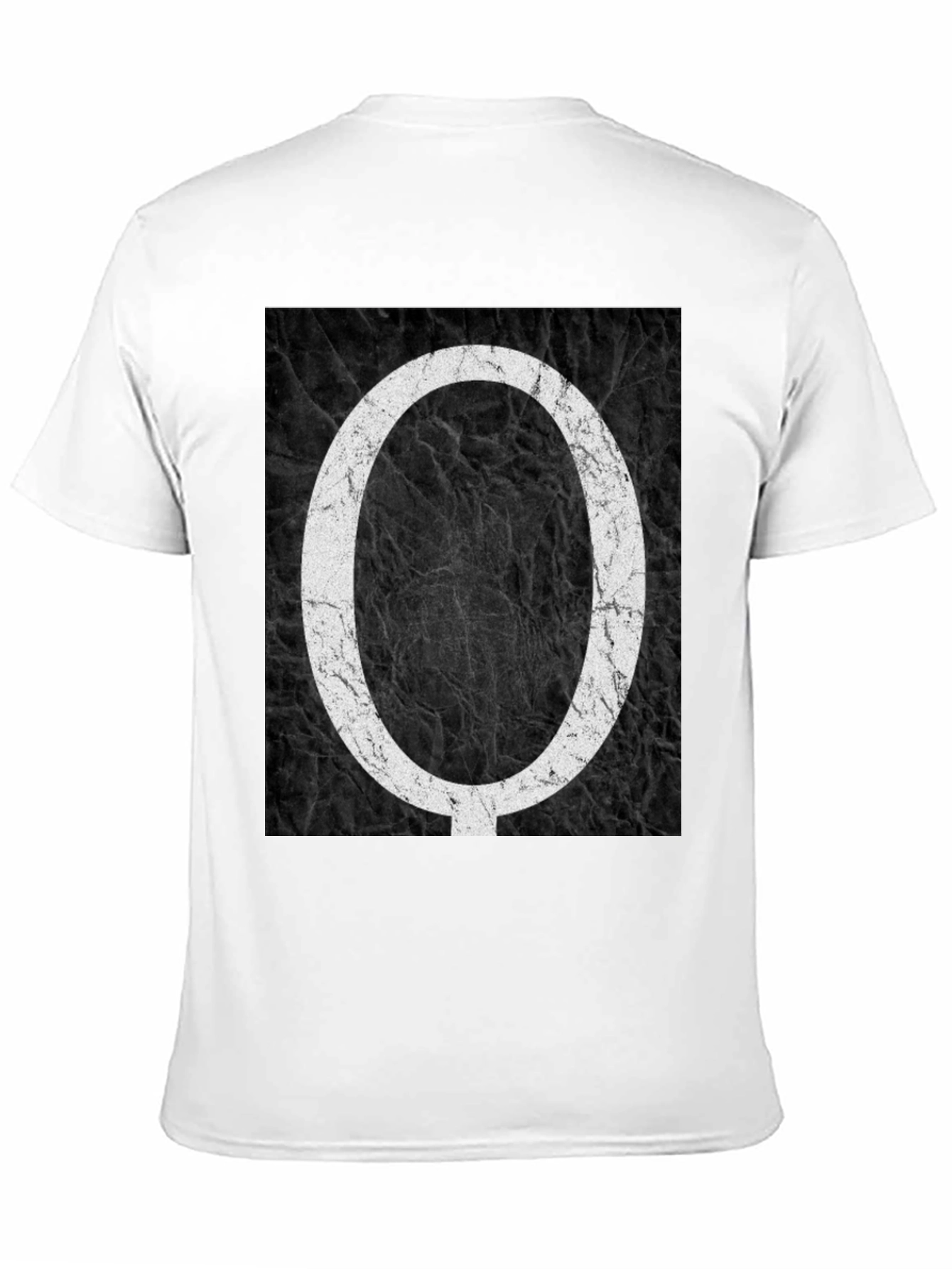 Letter O Black Texture Tee - Stylish Graphic Print